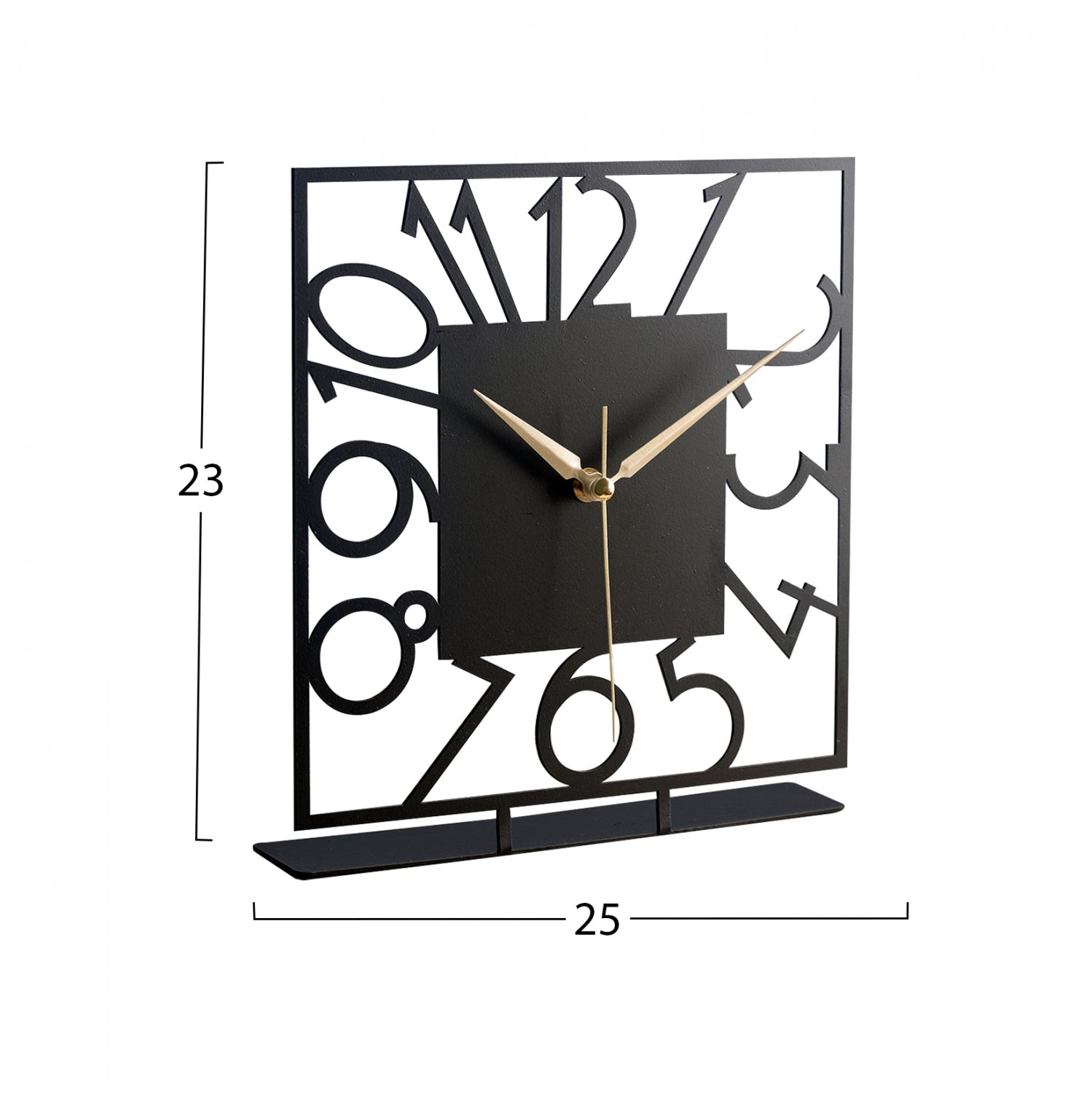Метален часовник черен цвят 25х23см-2