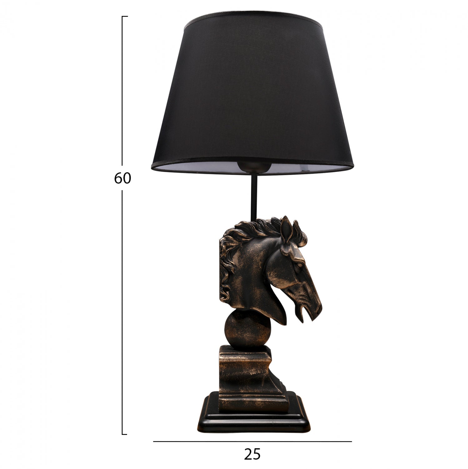 Настолна лампа 7476 черен-бронз  25x60 см
