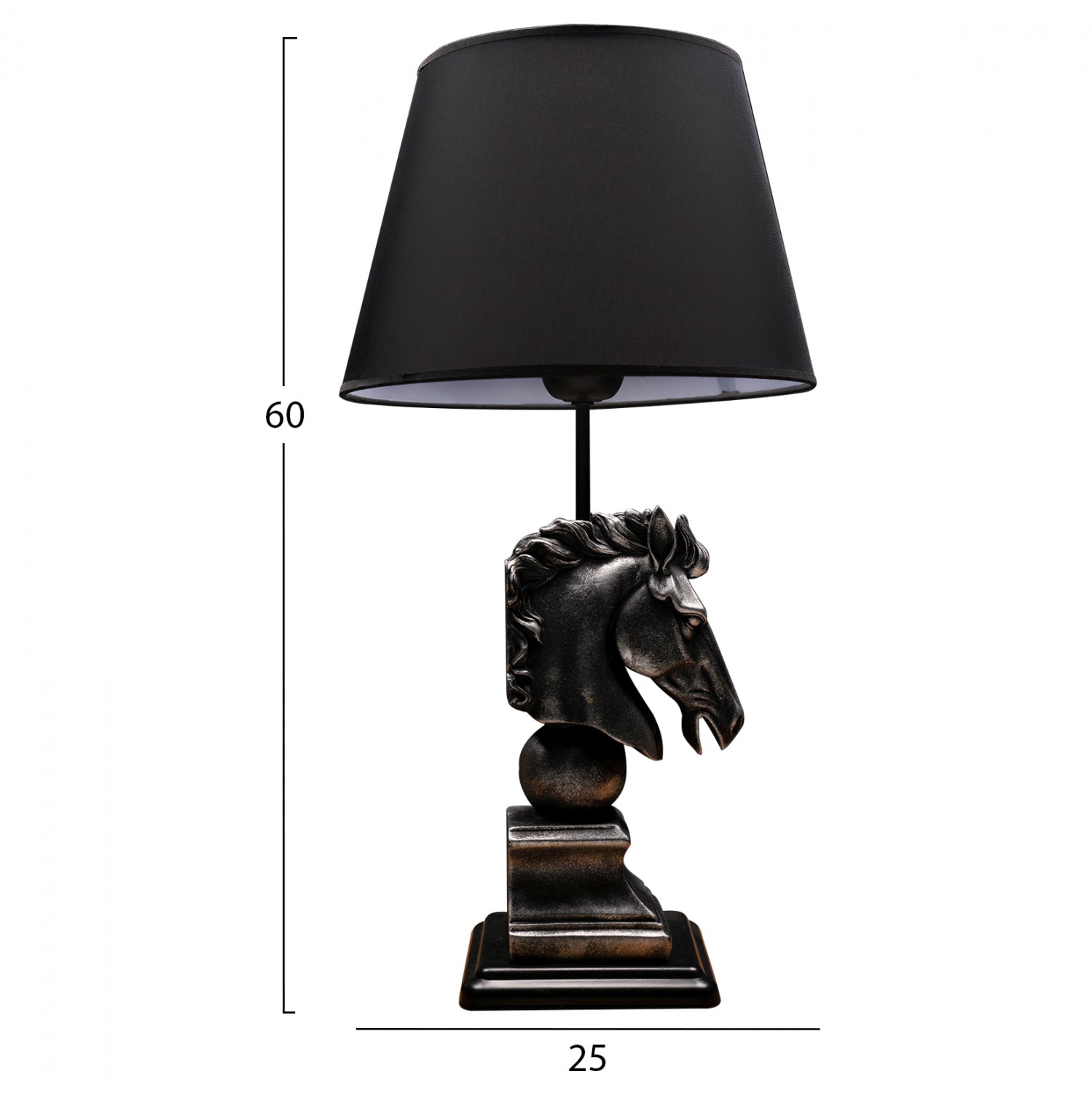 Настолна лампа 7476 черен-сребрист цвят 25x60 см