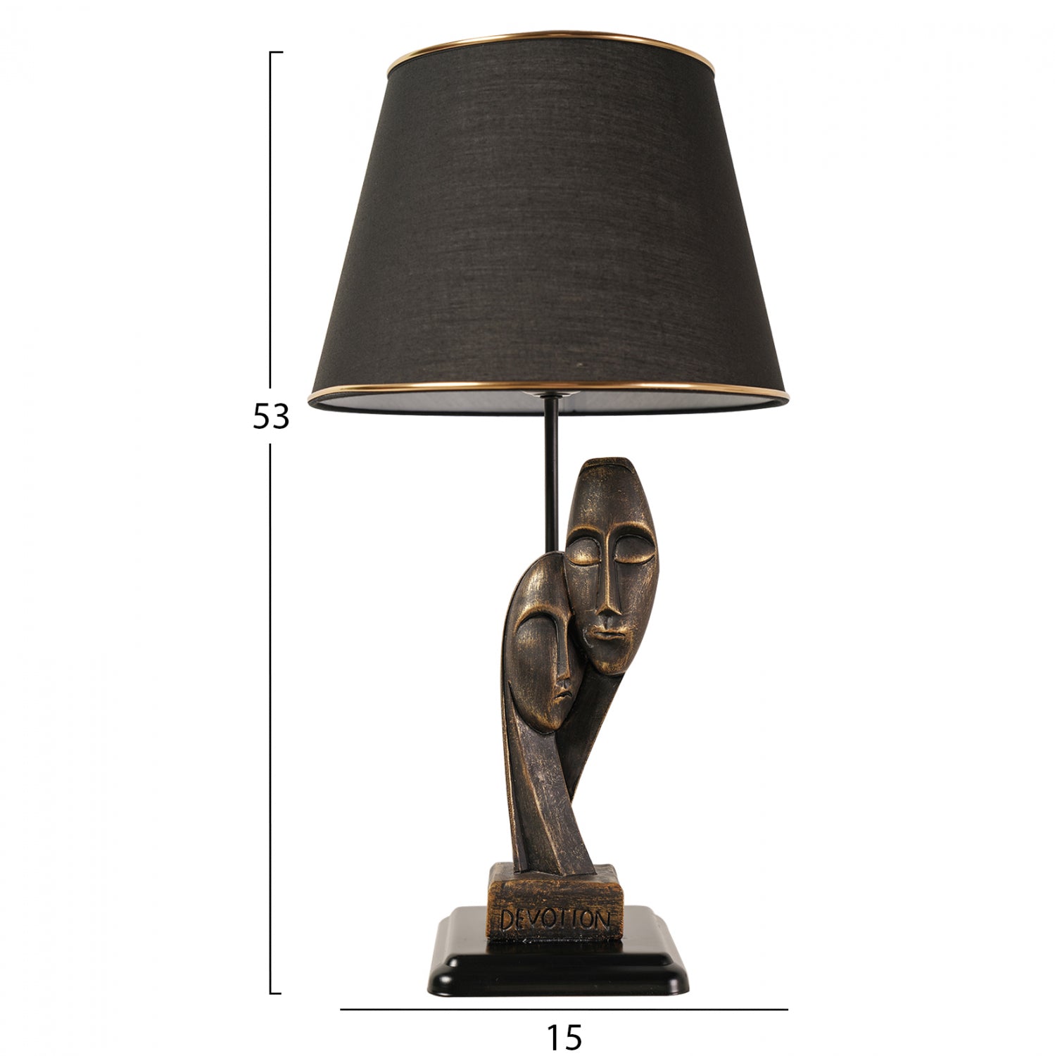 Настолна лампа Арт цвят черен-златист 15x53 см