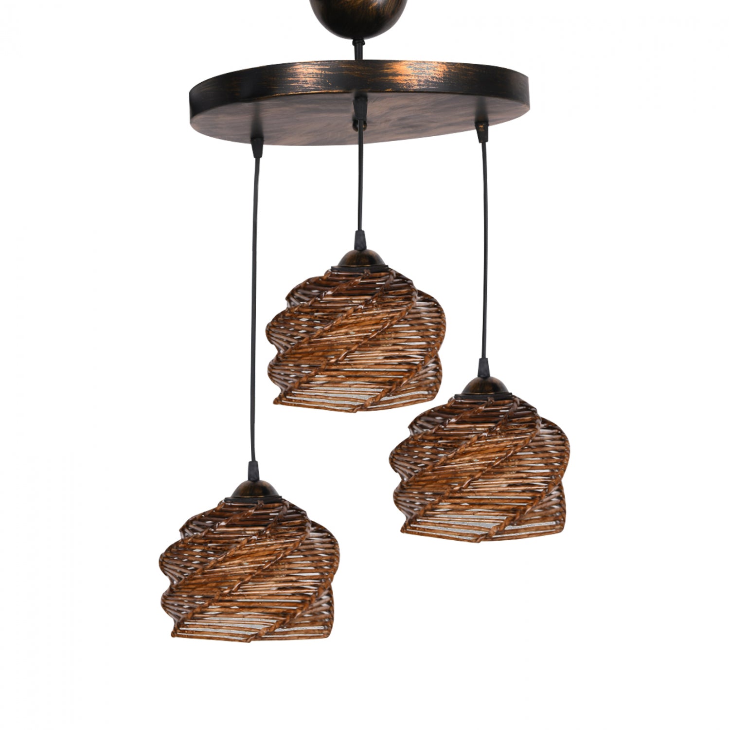 Висяща таванна лампа, с орехов абажур 23/15