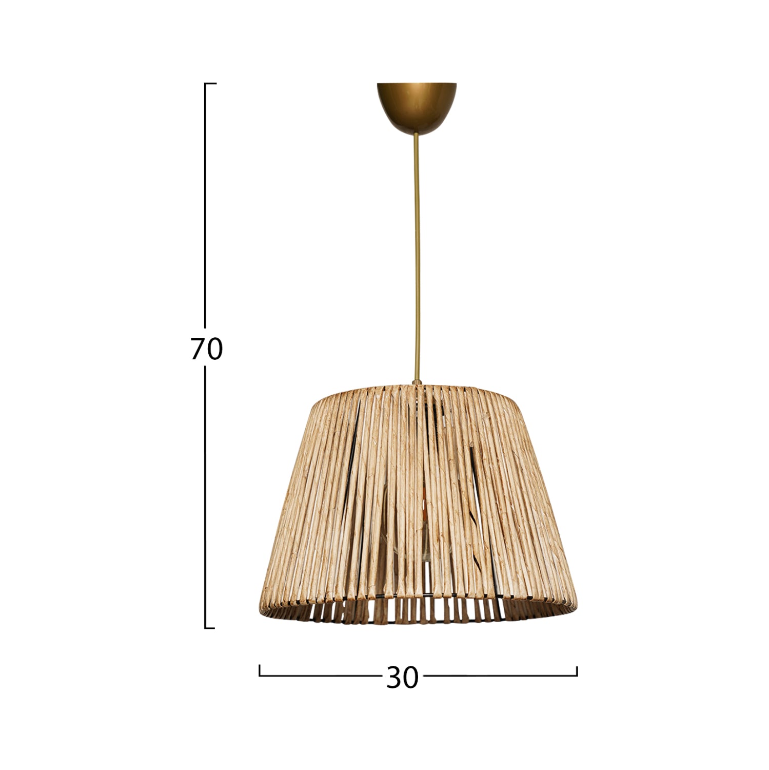 Лампа таванна натурален цвят/бамбук 30x30x70см
