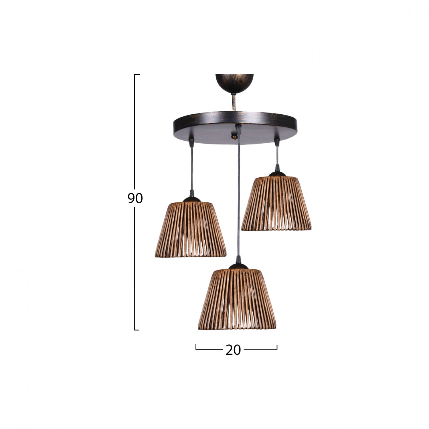 Таванна лампа 7481 бронзов цвят 20x16x90см