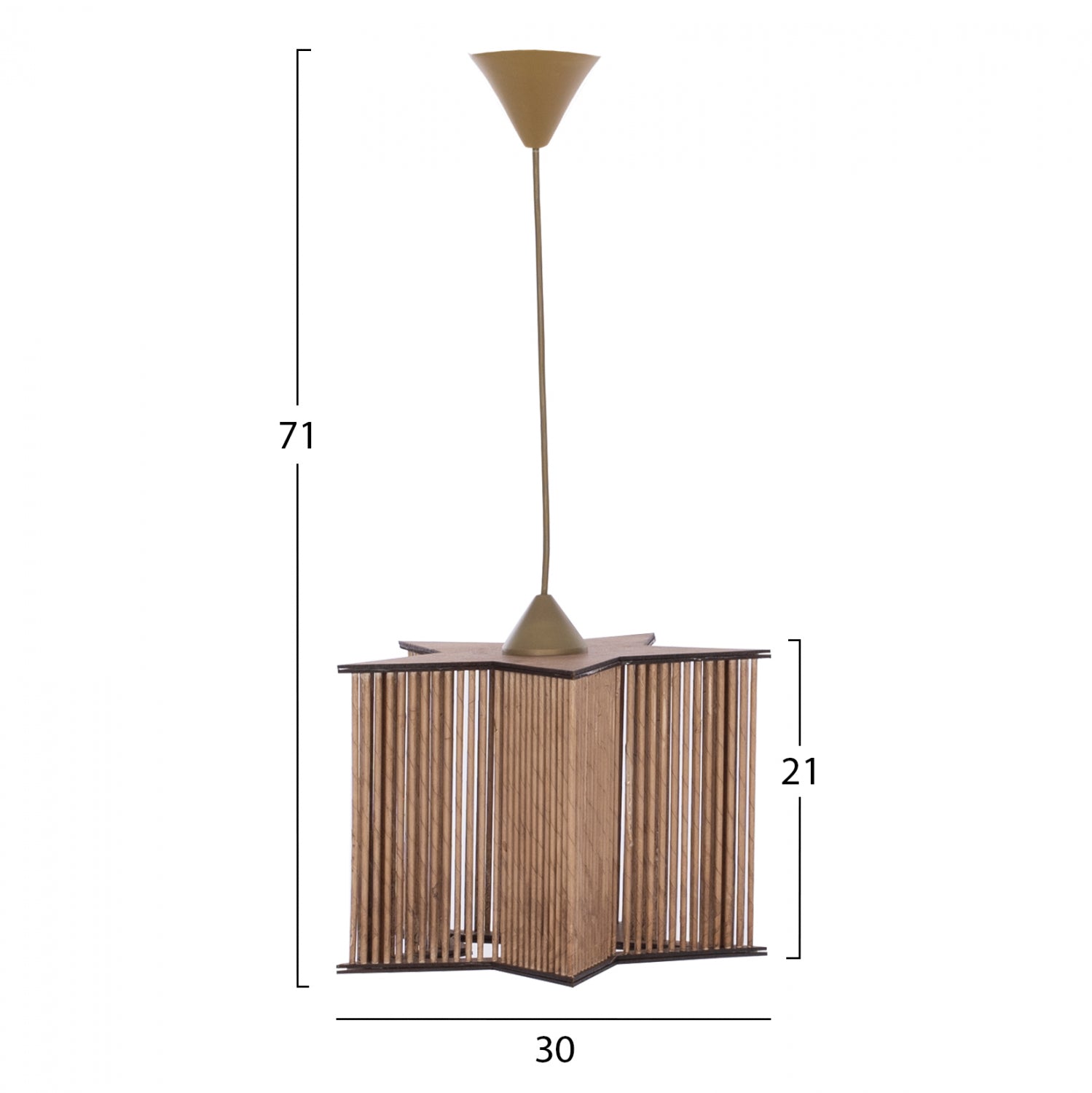 Таванна лампа 7485 златист-естествен цвят 30x30x71см