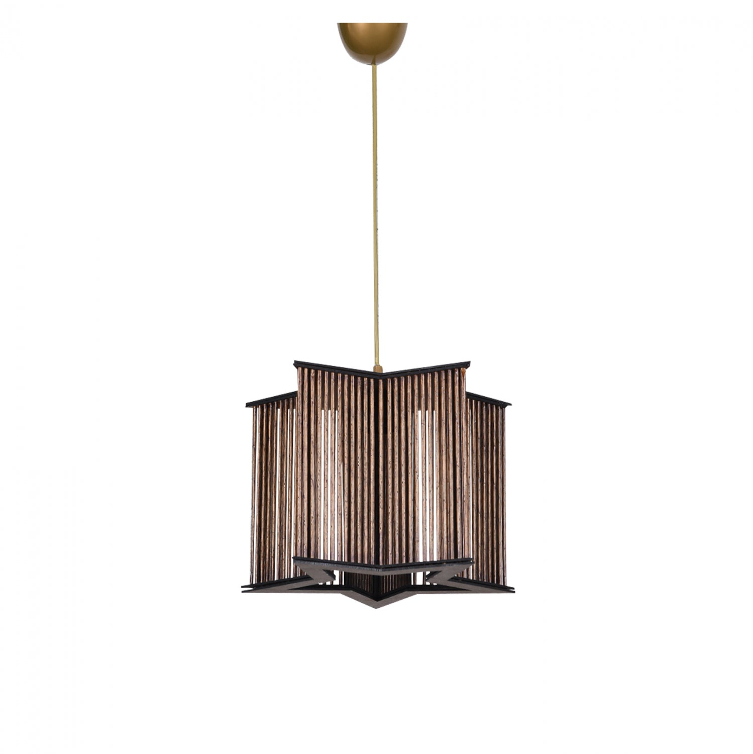 Таванна лампа 7485 черен-златист-естествен цвят 30x71см