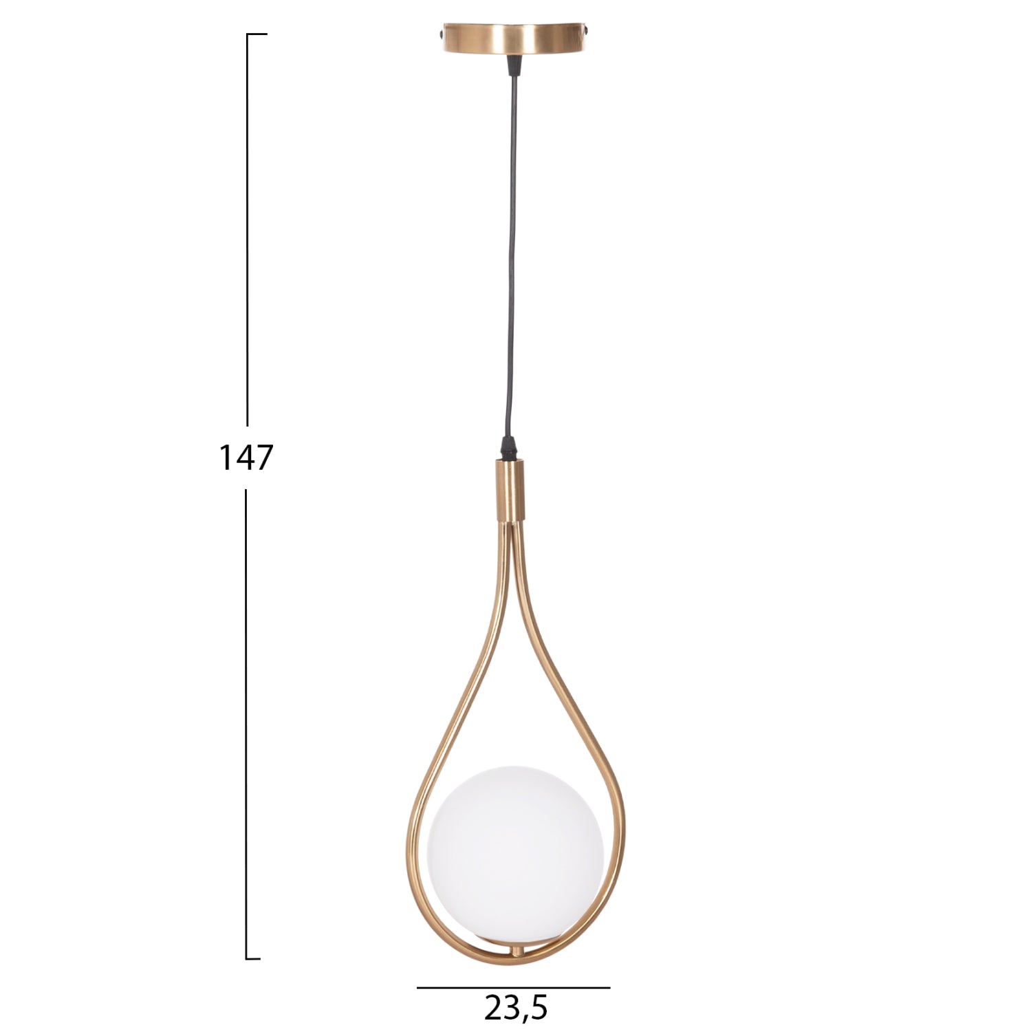 Таванна лампа Droplet златист-бял цвят 23.5x12x147см