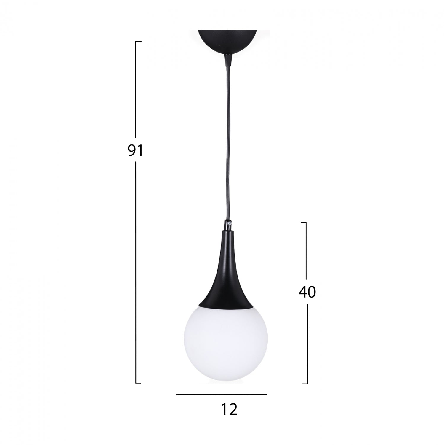 Таванна лампа 7517 черен-бял цвят 12x91 см.