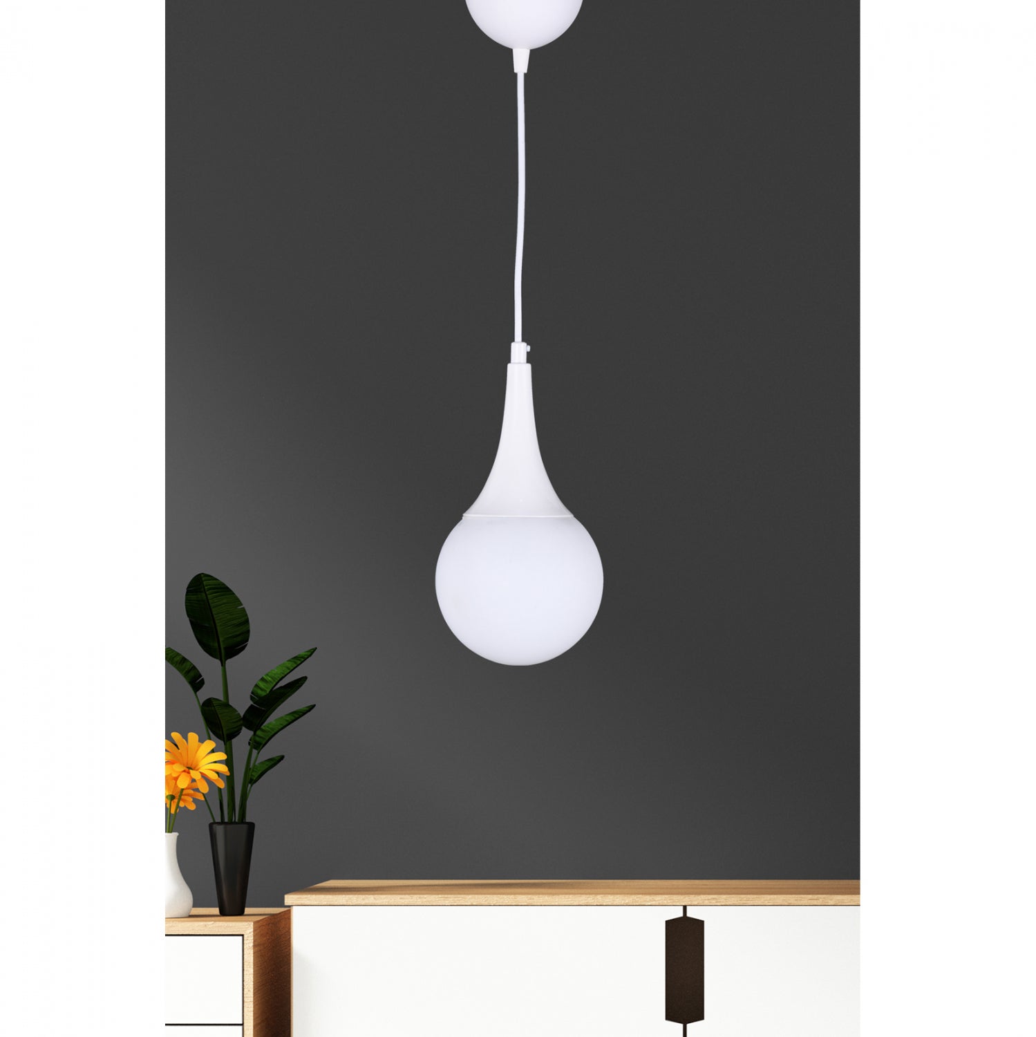 Таванна лампа 7517 бял цвят 12x91 см