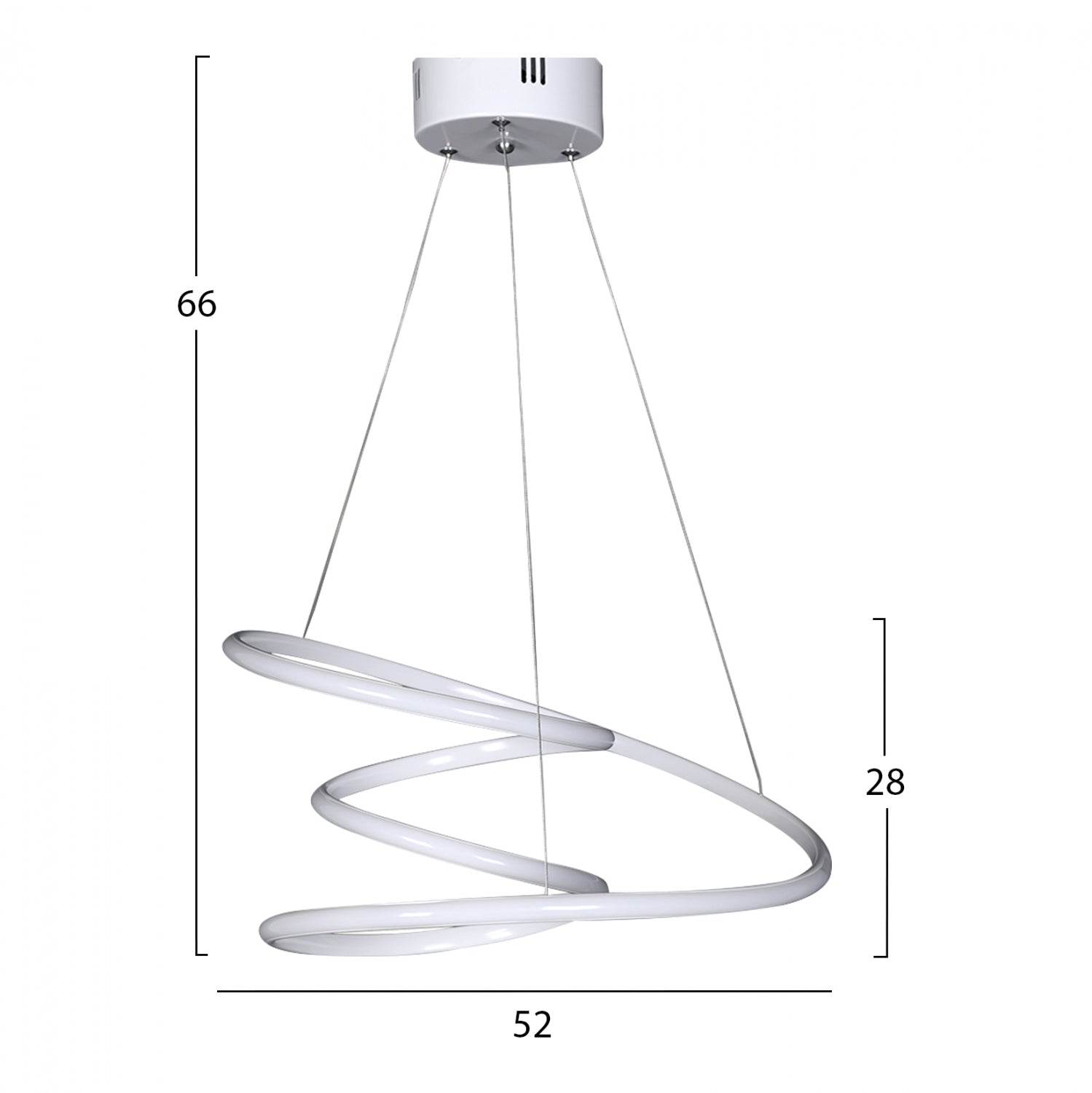 Таванна лампа Led  бял цвят  52x66 см