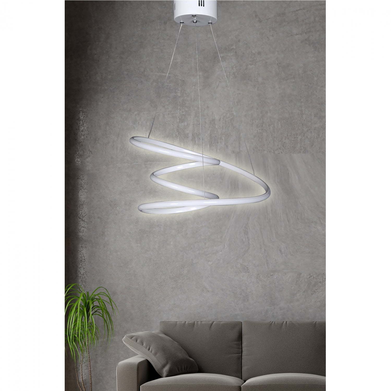 Таванна лампа Led бял цвят 52x66 см