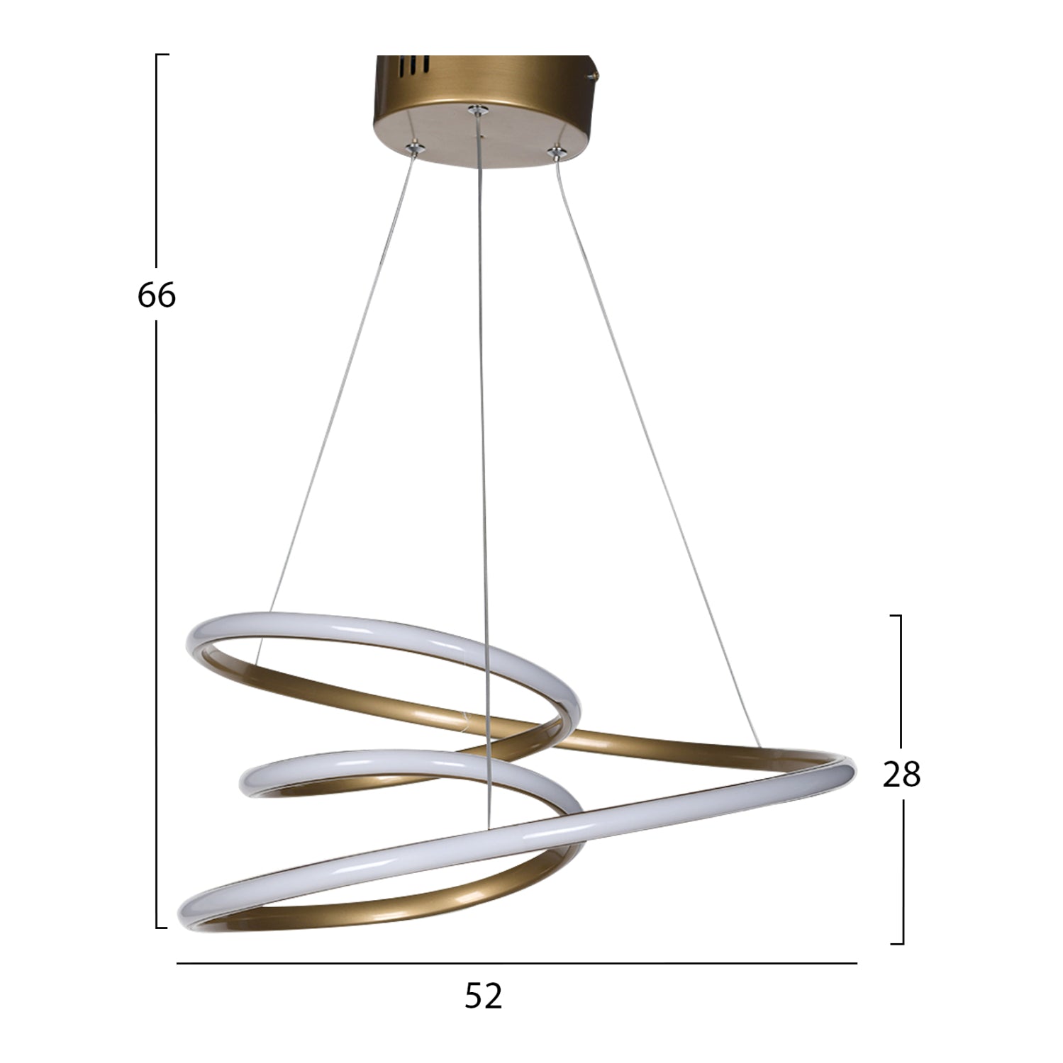 Таванна лампа Led цвят бял-златист  52x66 см