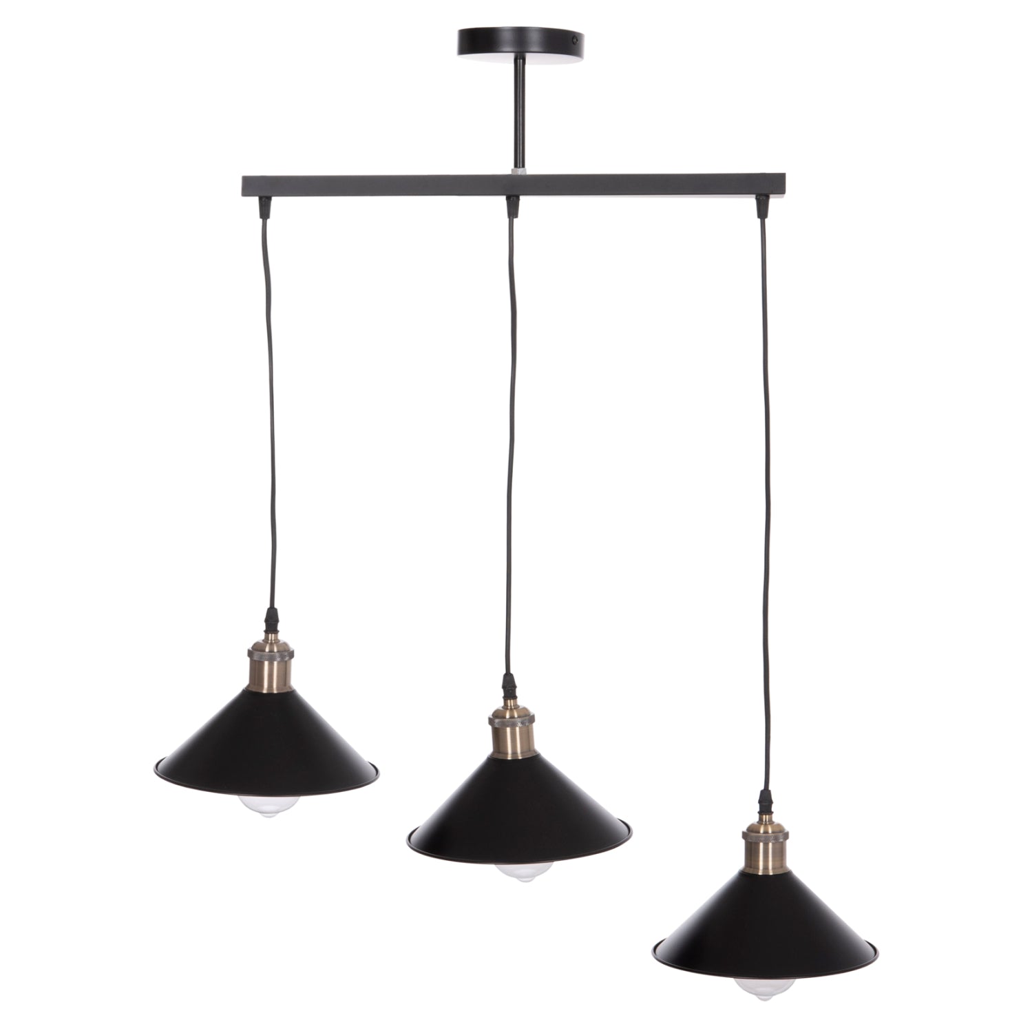 Таванна лампа BELL черен цвят Ф21.5x128см