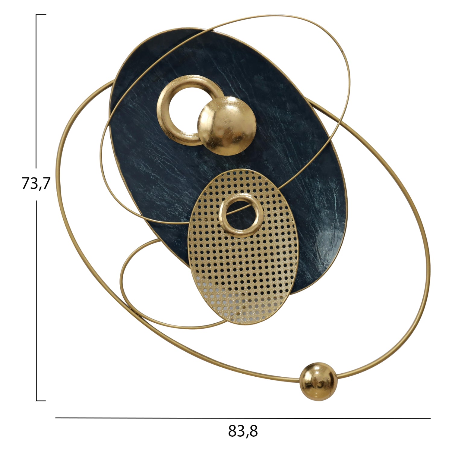Декорация за стена сиво-златист цвят 83.8x73.7x10.2