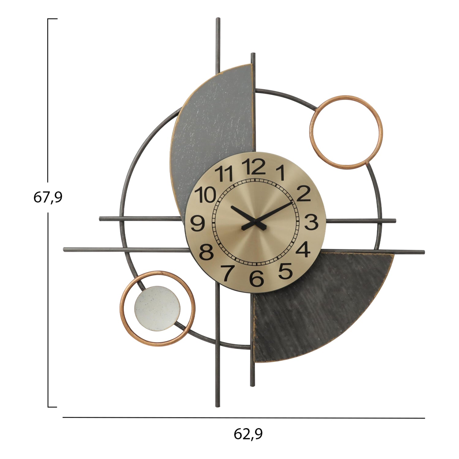Метален стенен часовник 62.9x67.9x5.1