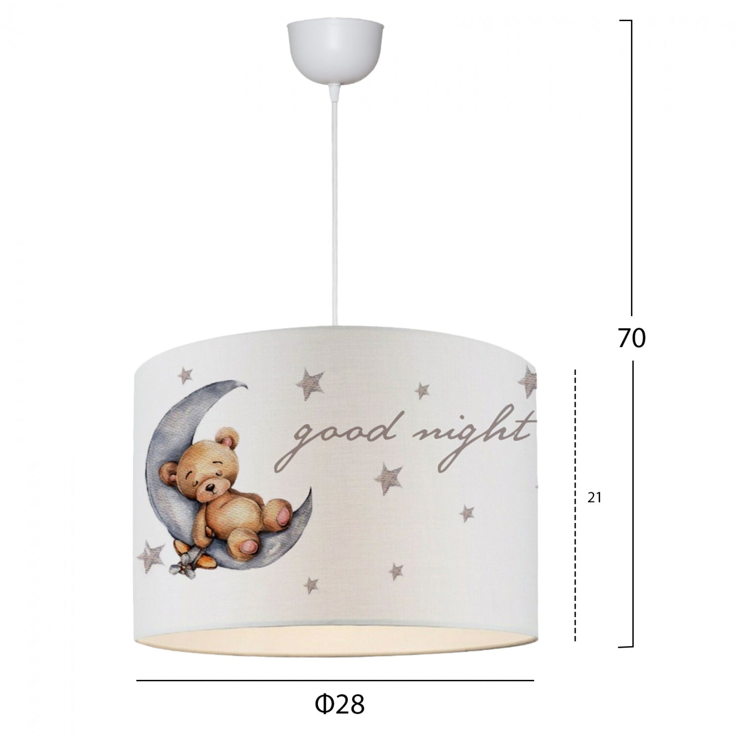 Детска таванна лампа 7574 Мече φ28x70y см