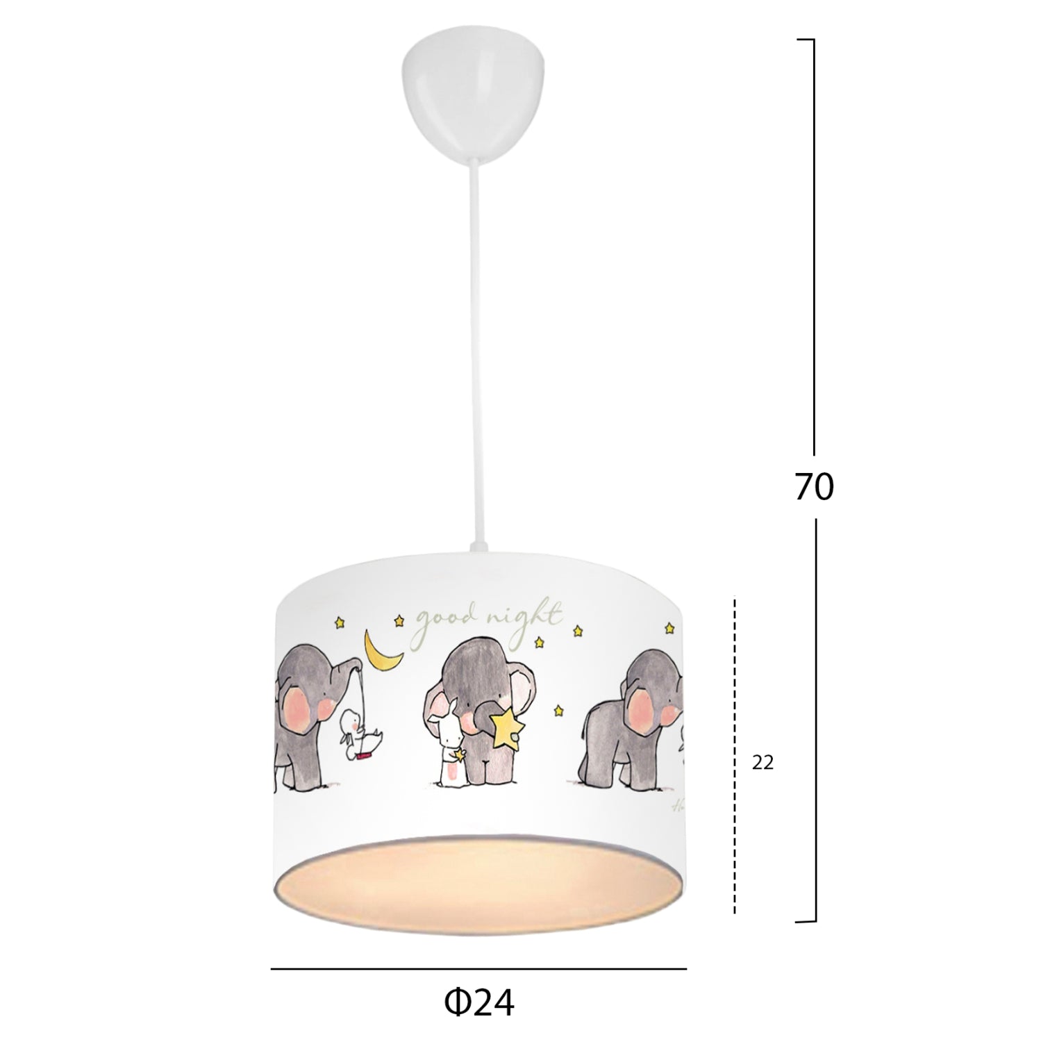 Детска лампа Слонче Φ24x70Y см