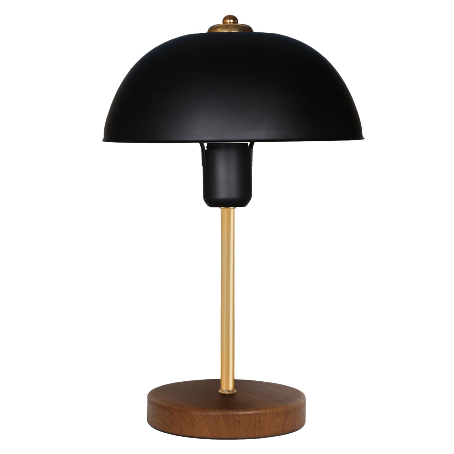 Лампа настолна цвят черен-натурал