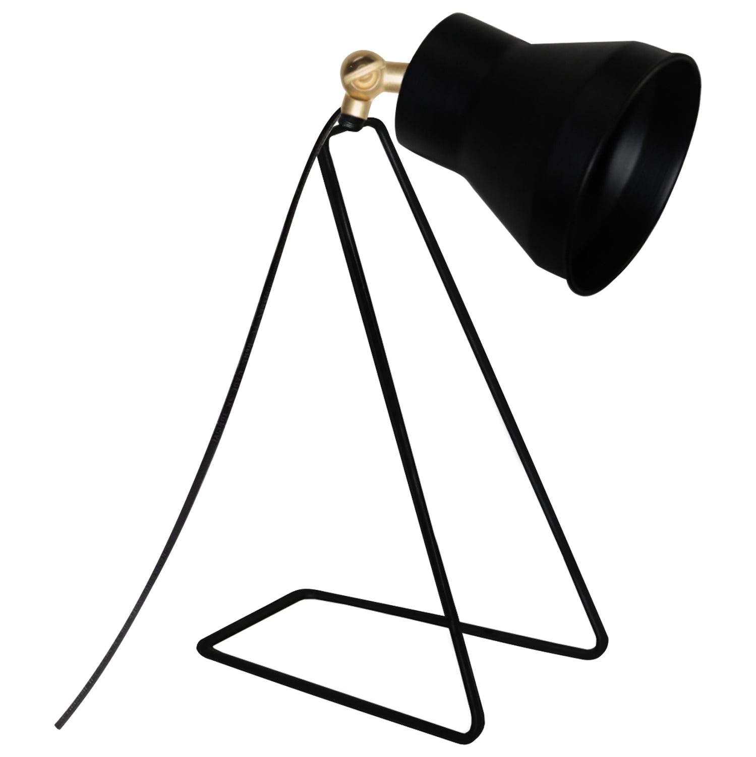 Черна метална настолна лампа