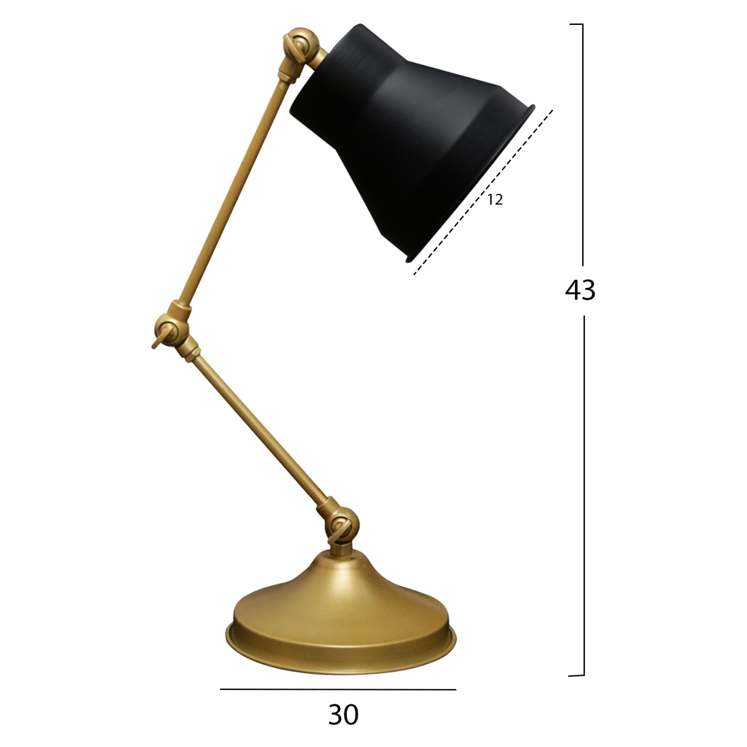 Настолна лампа метал златисто черен