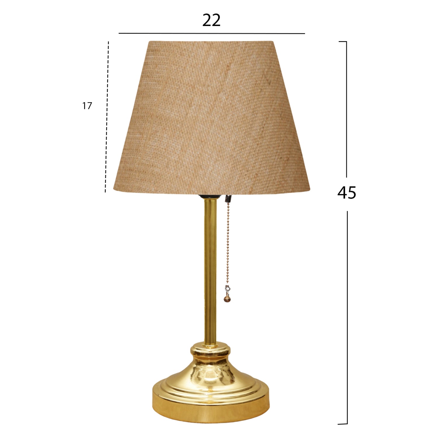 Златисто-бежова настолна лампа