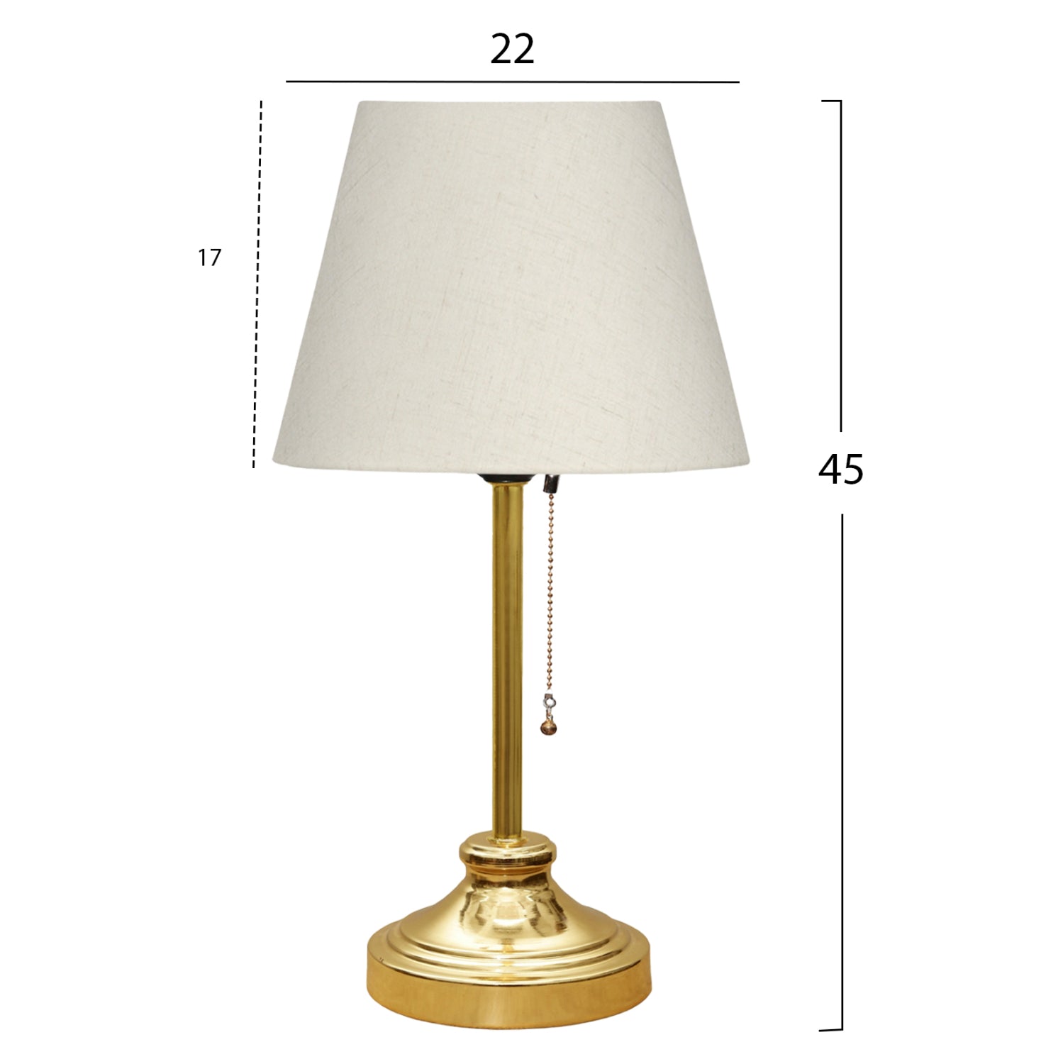 Настолна лампа, кремаво-златиста