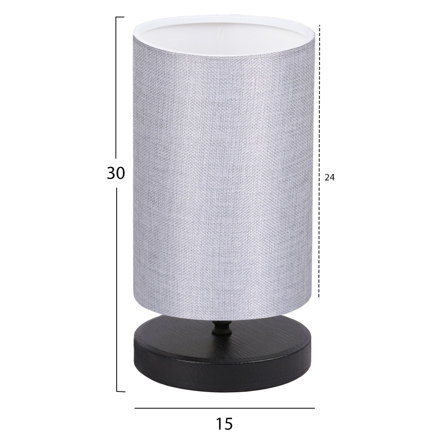 Настолна лампа черна със сребро 15x30см