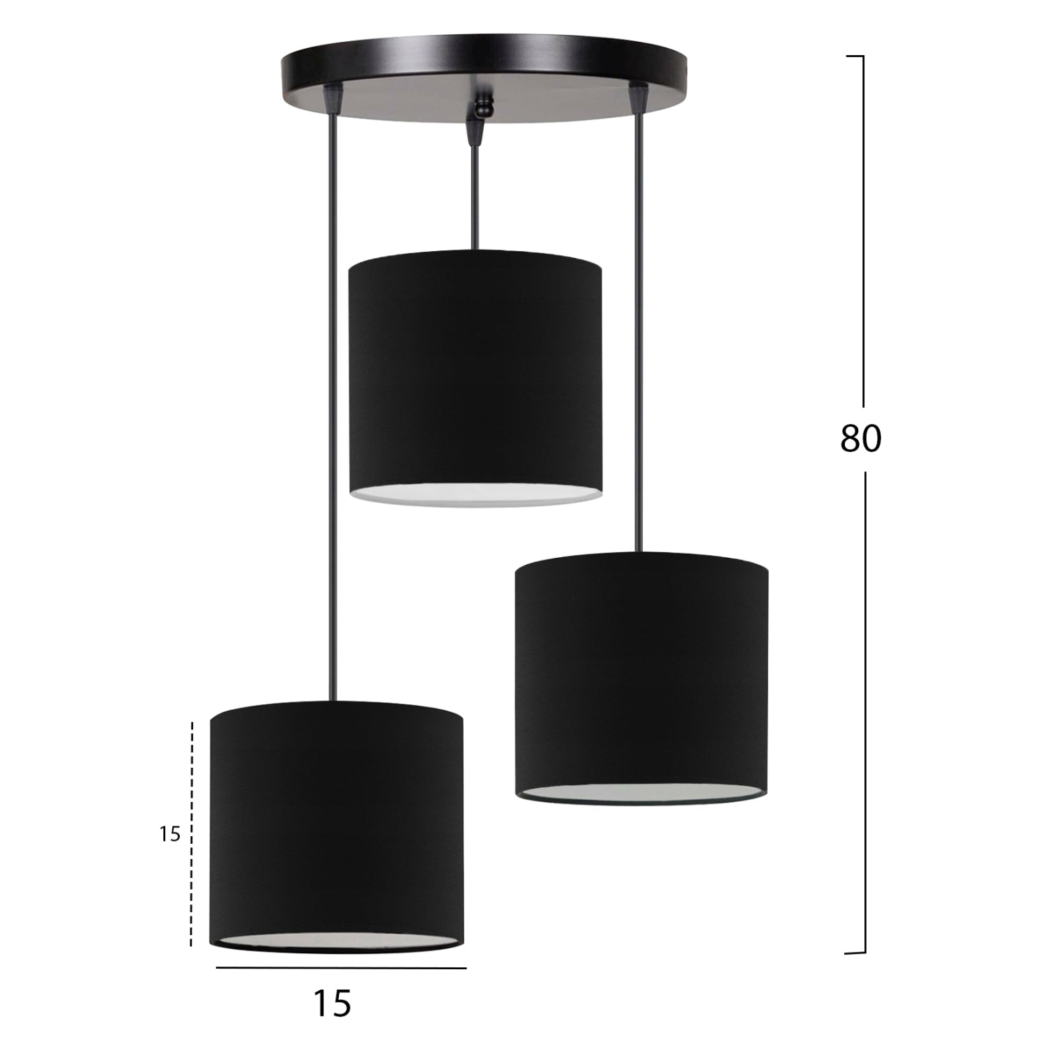 Черна таванна лампа