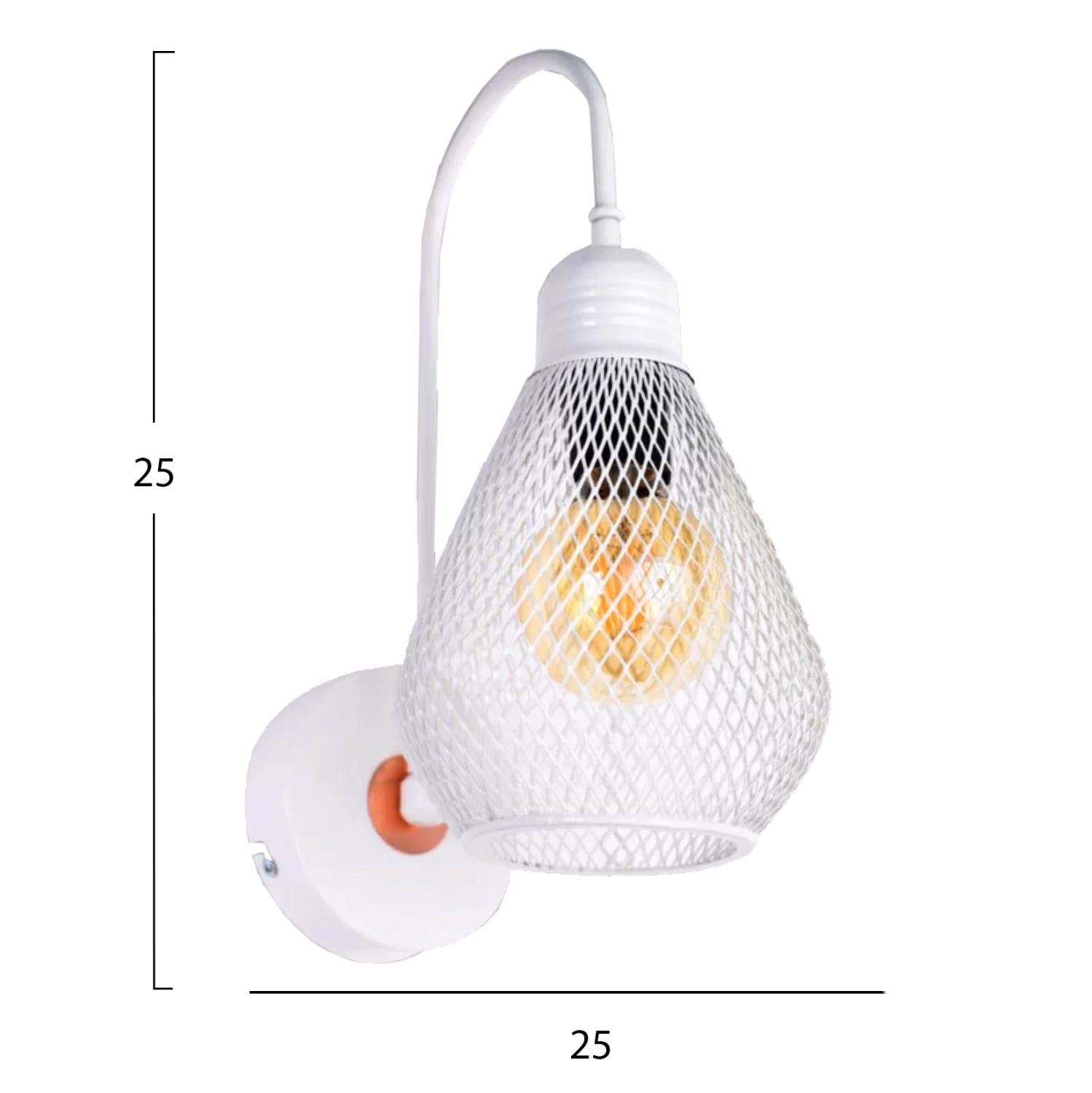 Аплик за стена 7639 бял цвят 25x25x25 см