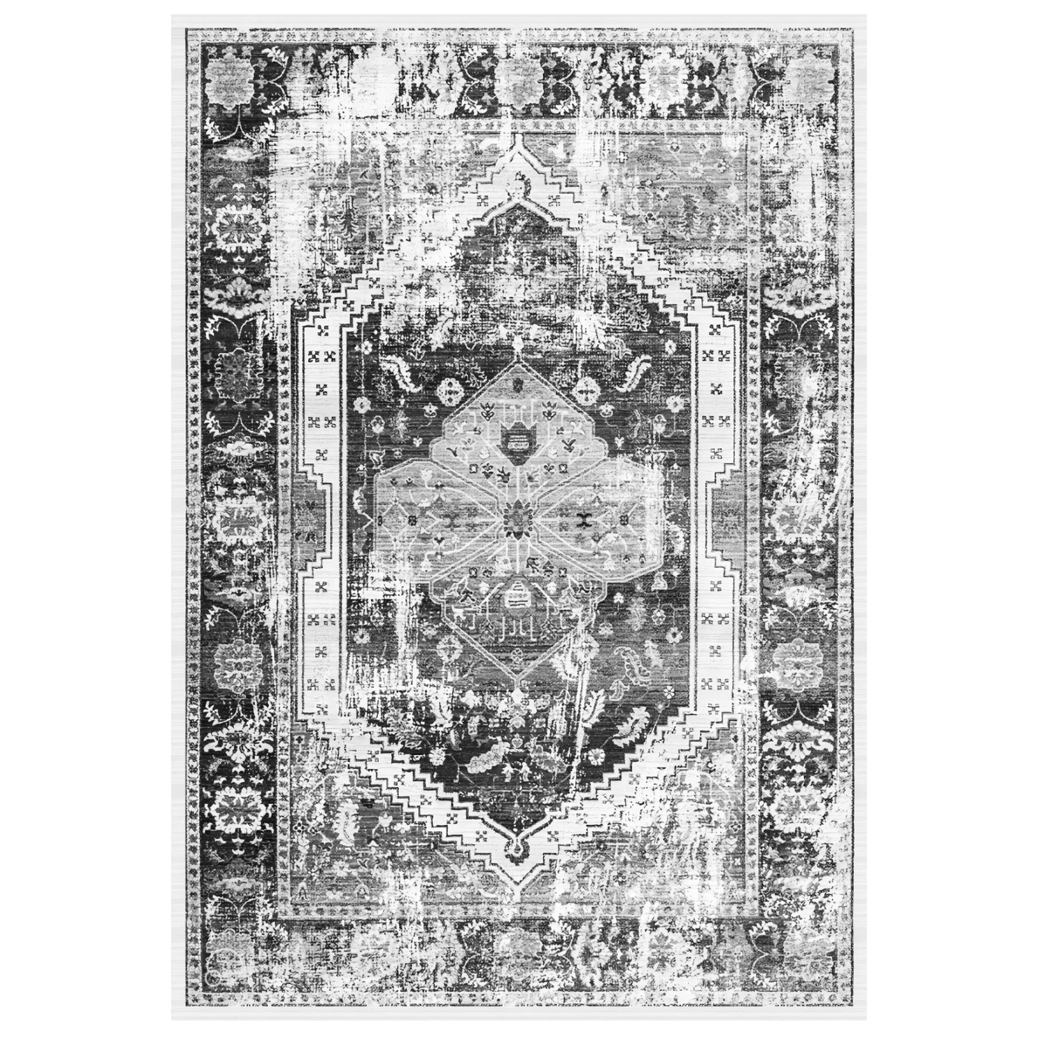 Килим 160х230 -цвят черен-бял