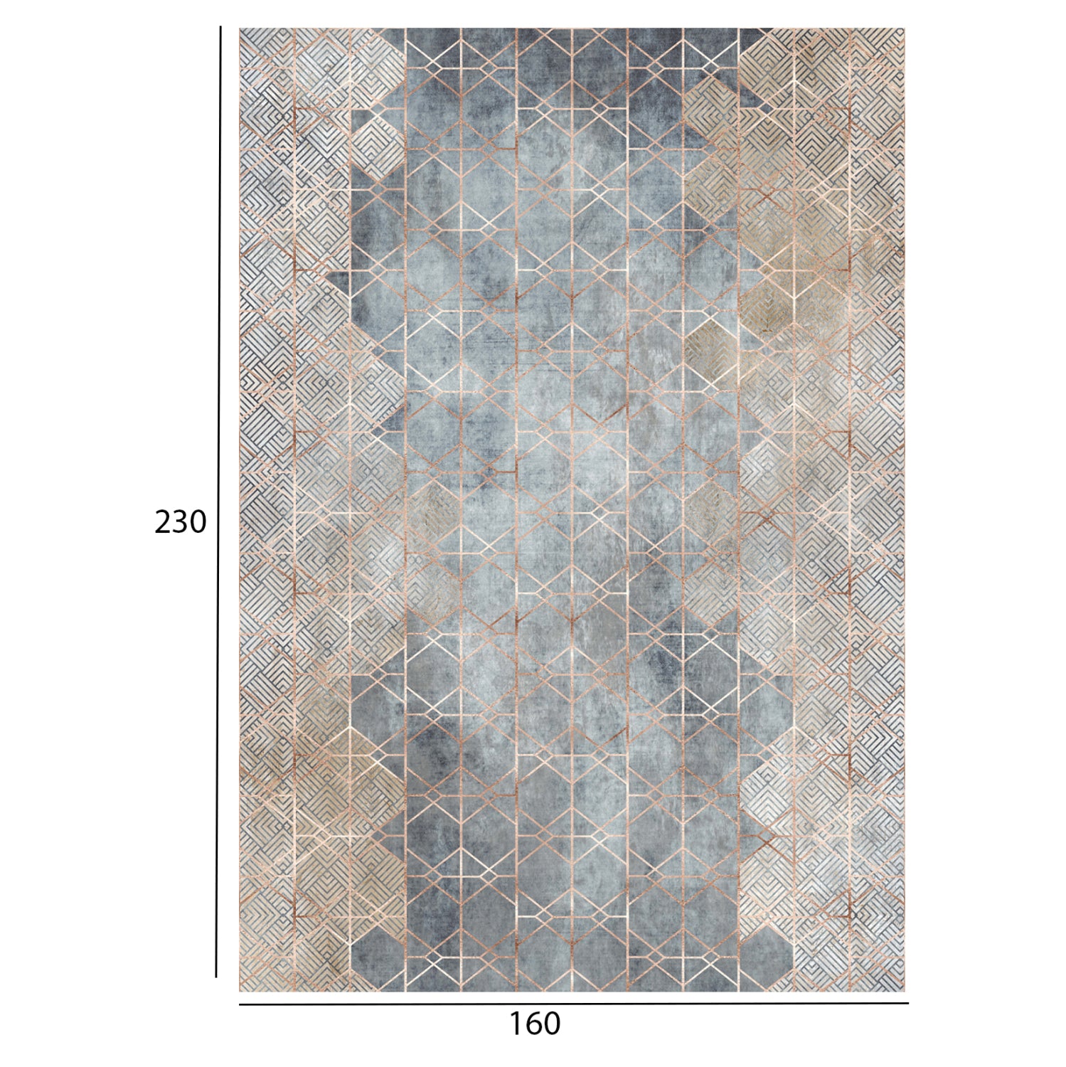 Килим 160х230 -цвят бежов-син