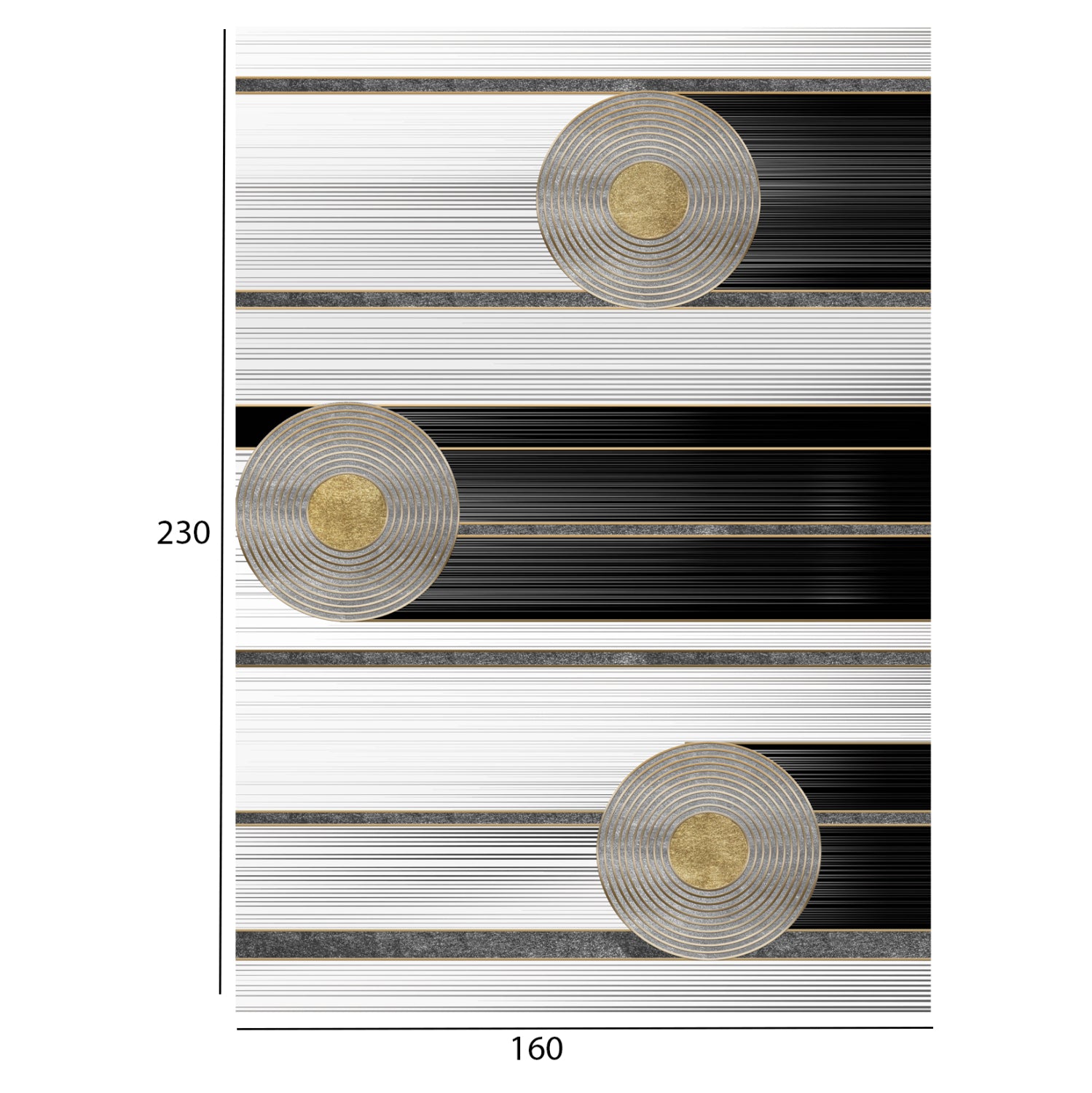 Килим 160х230 -цвят черен-бял