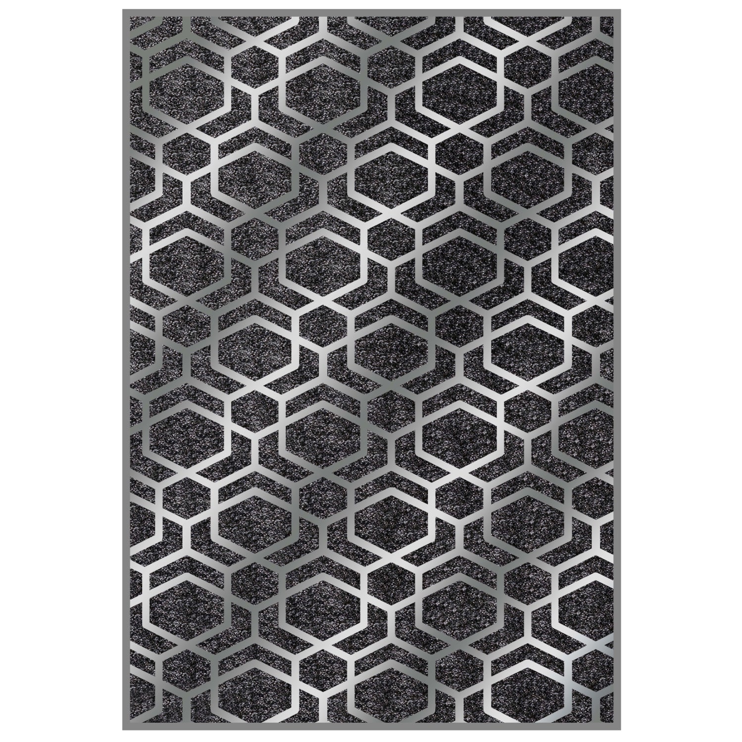 Килим 160х230 -цвят черен-сребрист