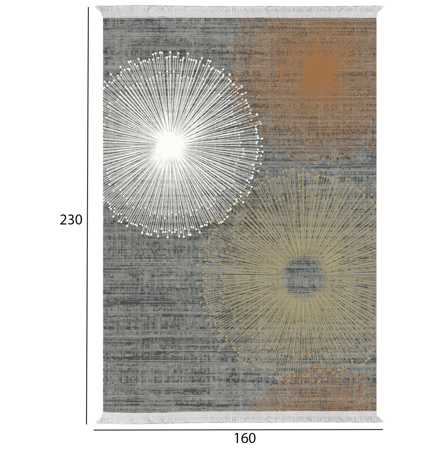 Килим за хол с ресни JOSIANE многоцветен 160X230см