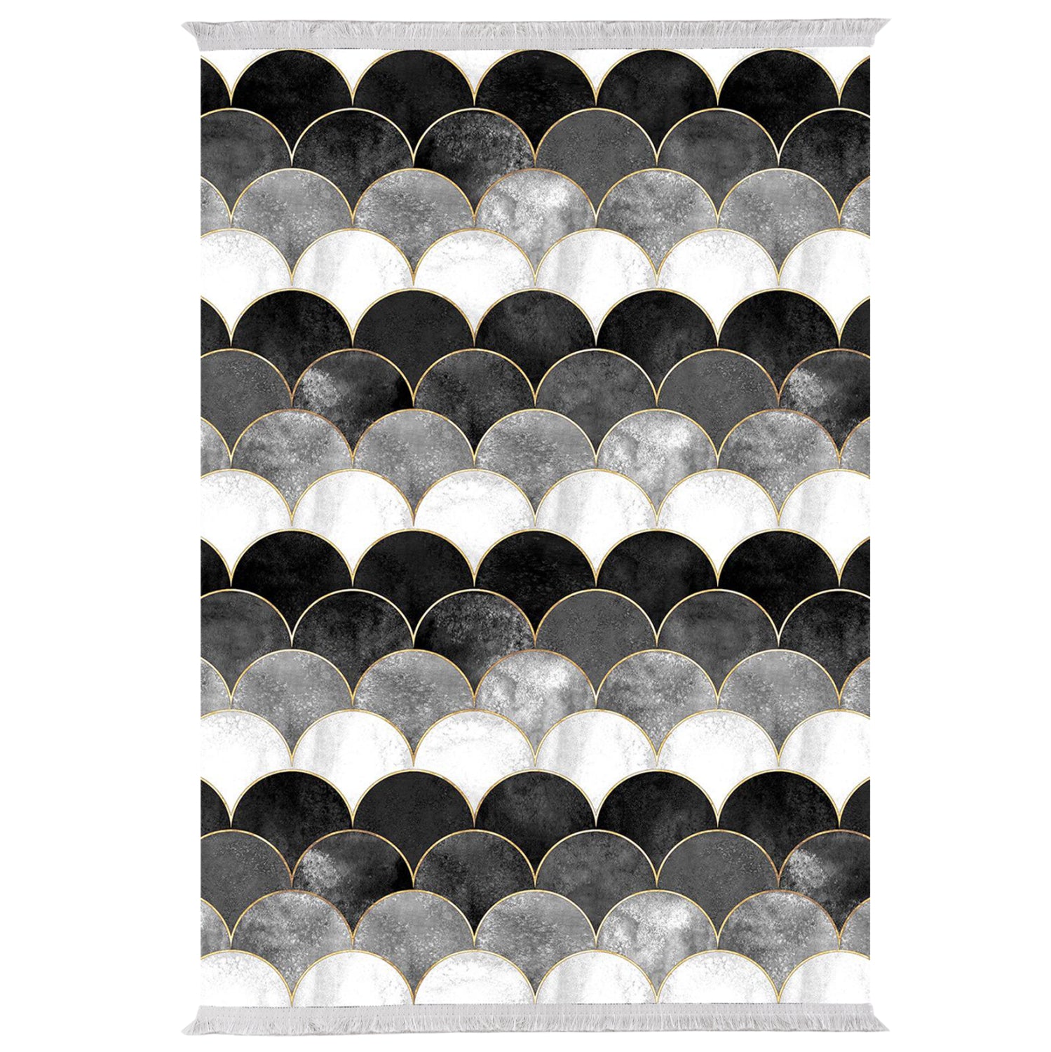 Килим 80х150 -цвят бял-черен