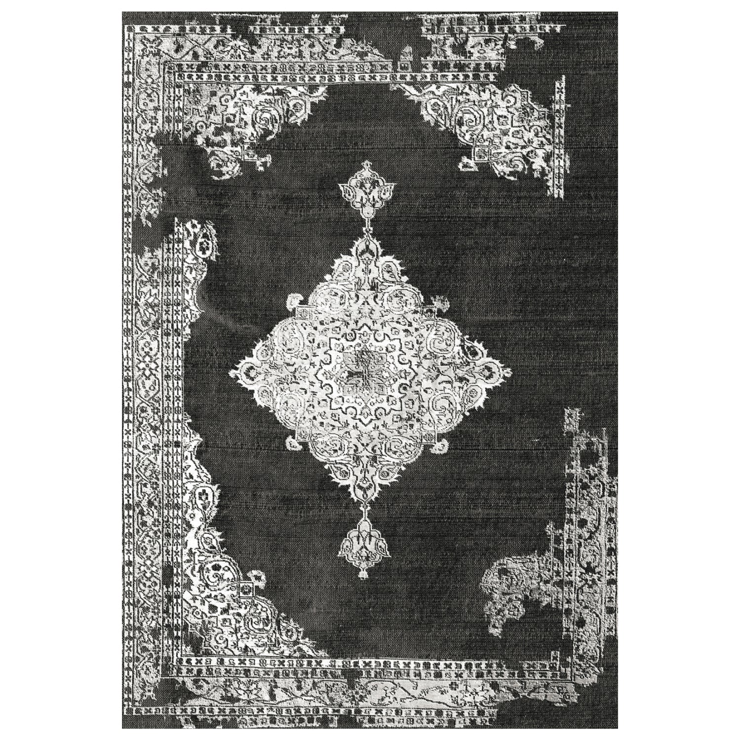 Килим 120х170 -цвят черно-сив