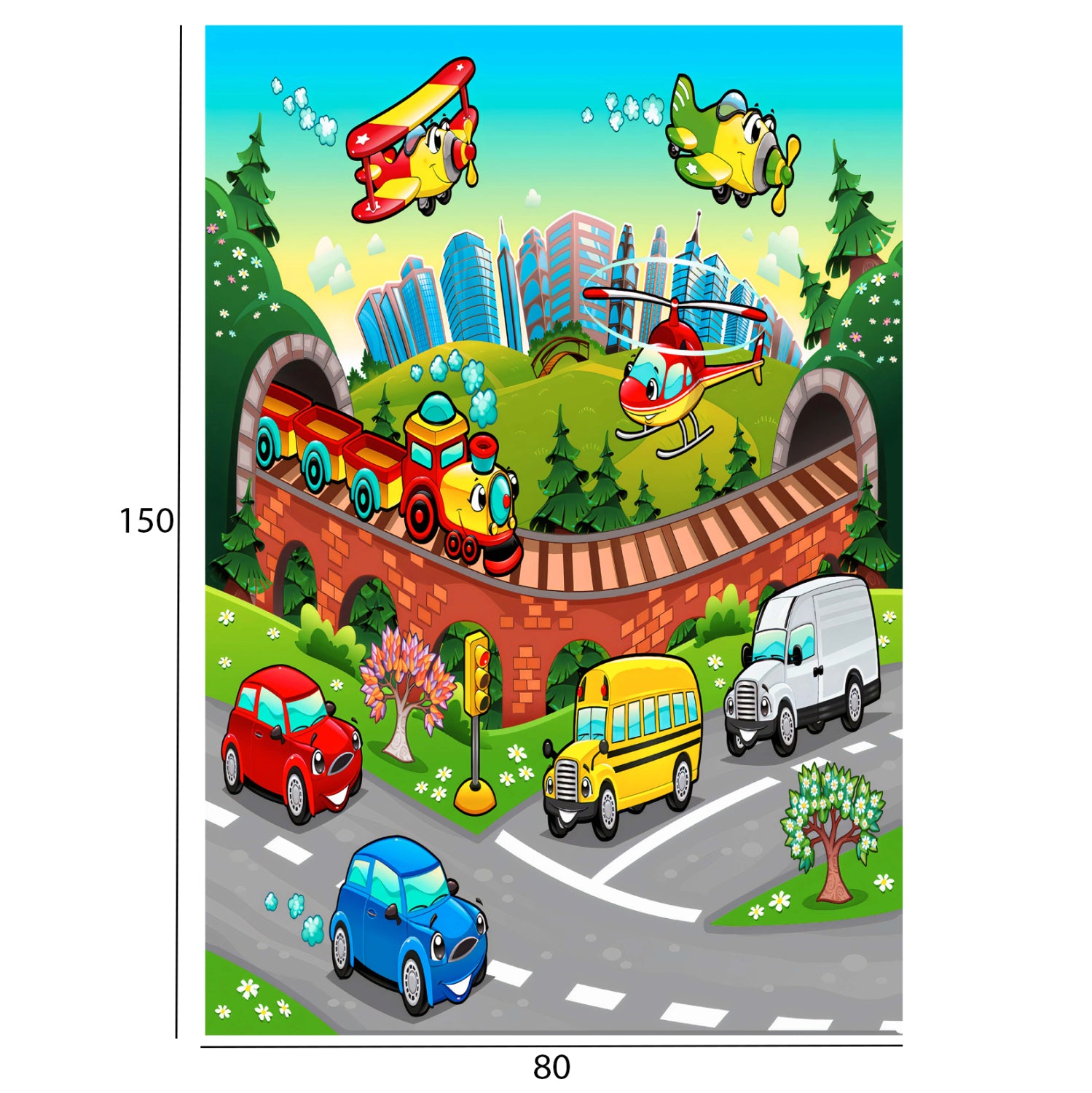 Детски килим Funny Games многоцветен 80Χ150 см