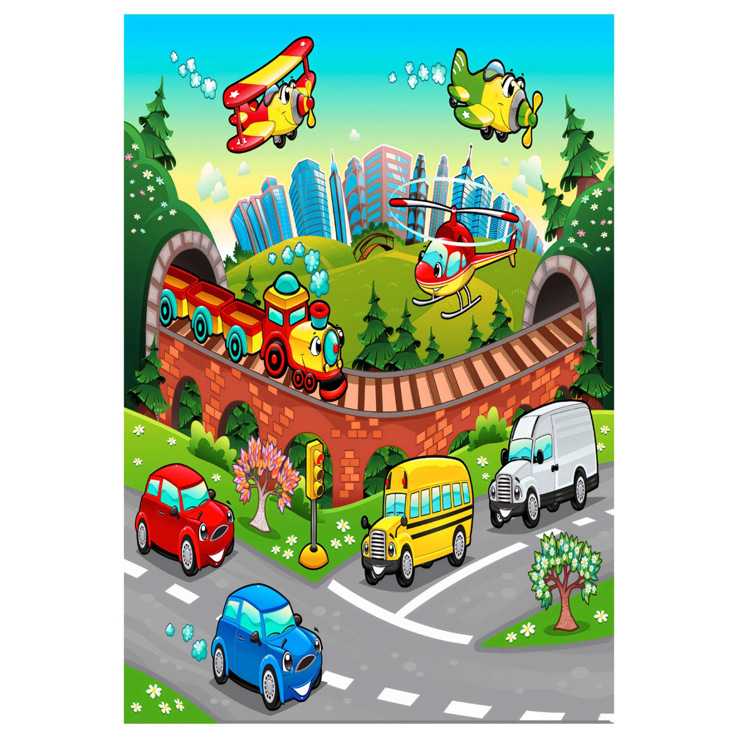 Детски килим Funny Games многоцветен 80Χ150 см