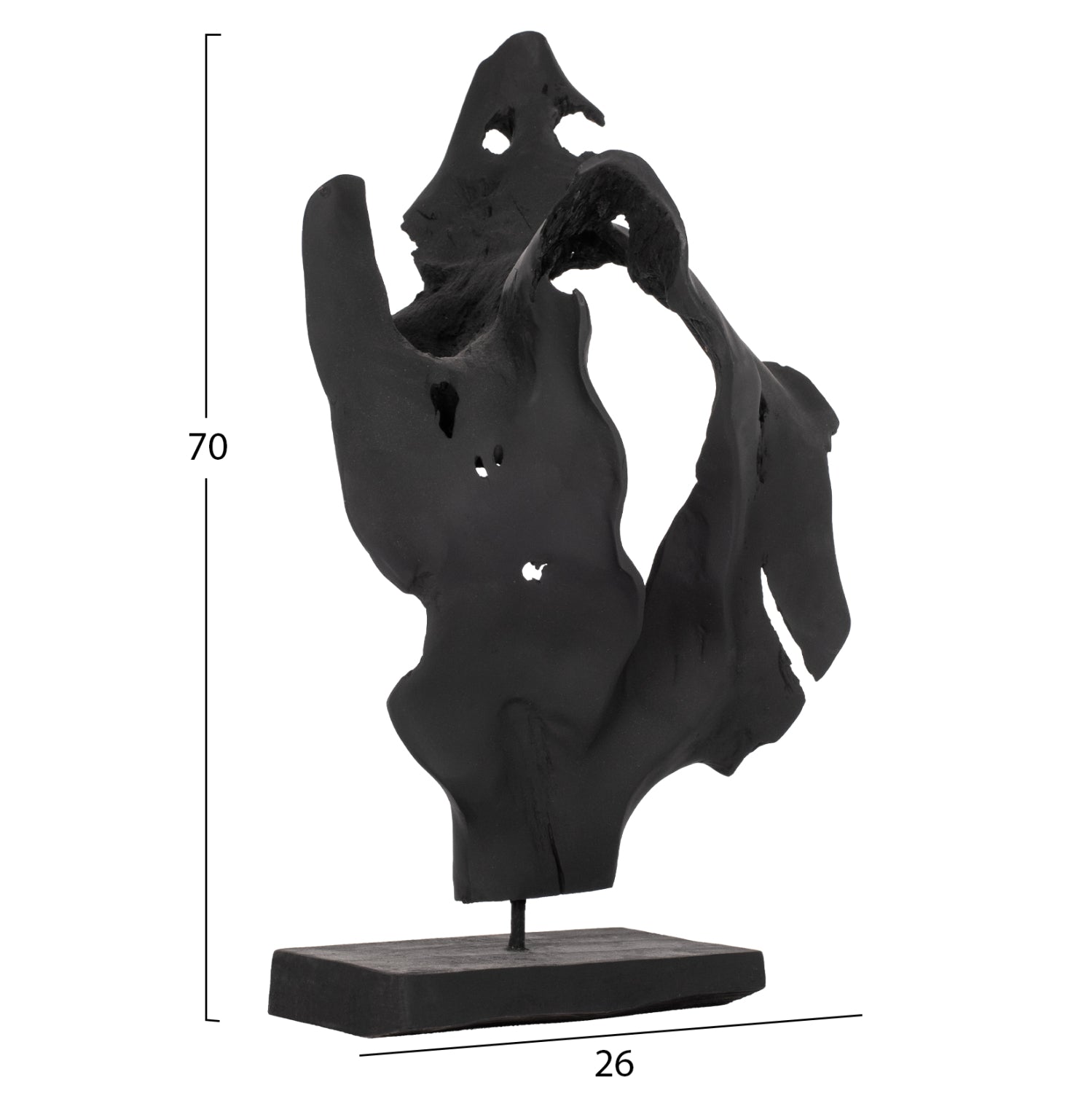 Декорация черен цвят тиково дърво 26Χ16Χ70