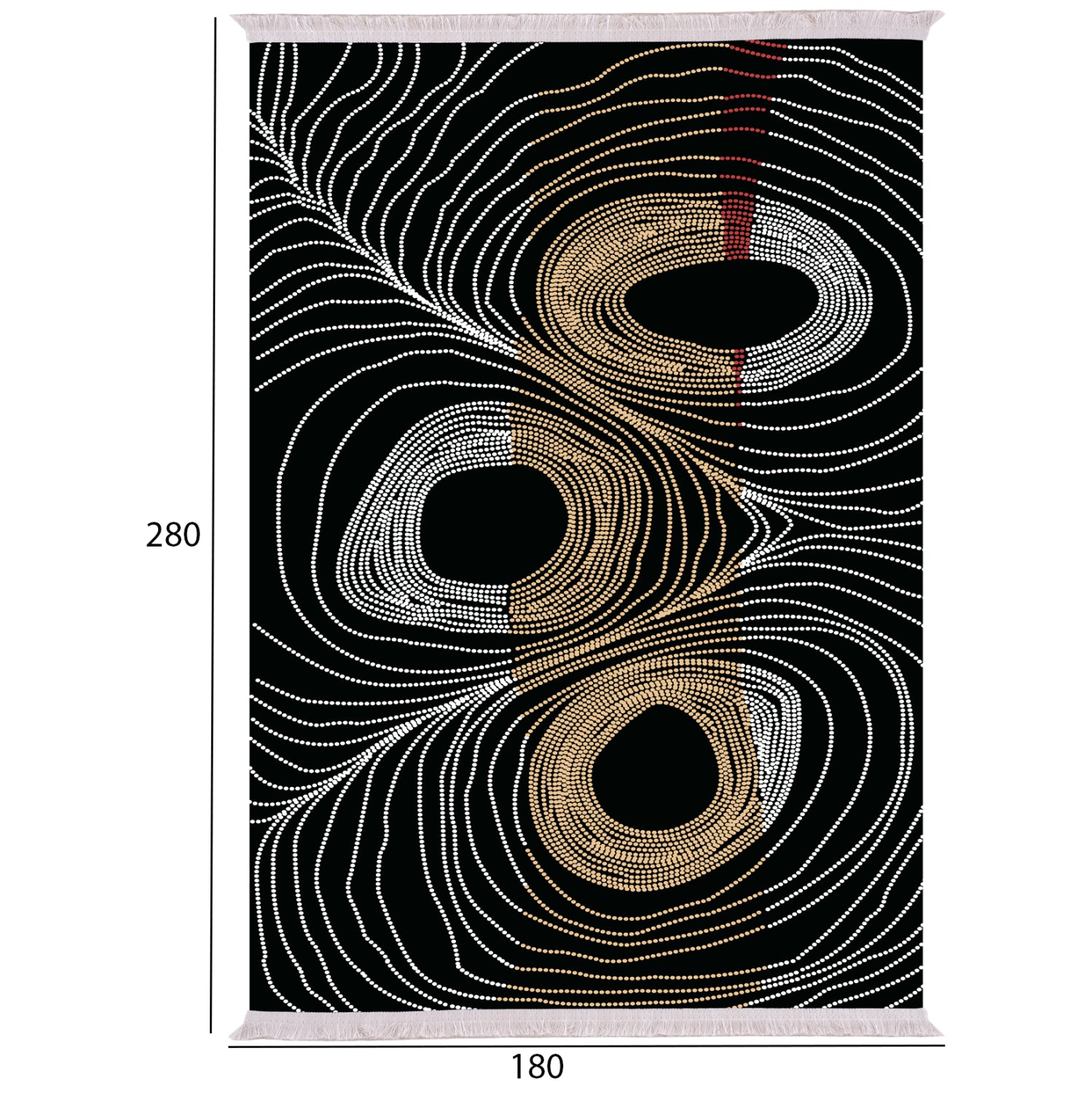 Килим 180х280 -цвят черен-златист-сив