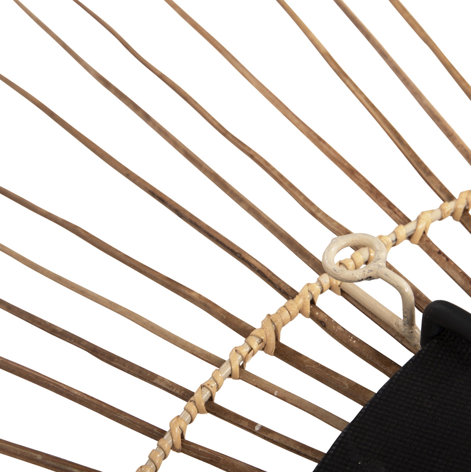 Огледало с рамка от кокосови пръчици ф85 -цвят натурал