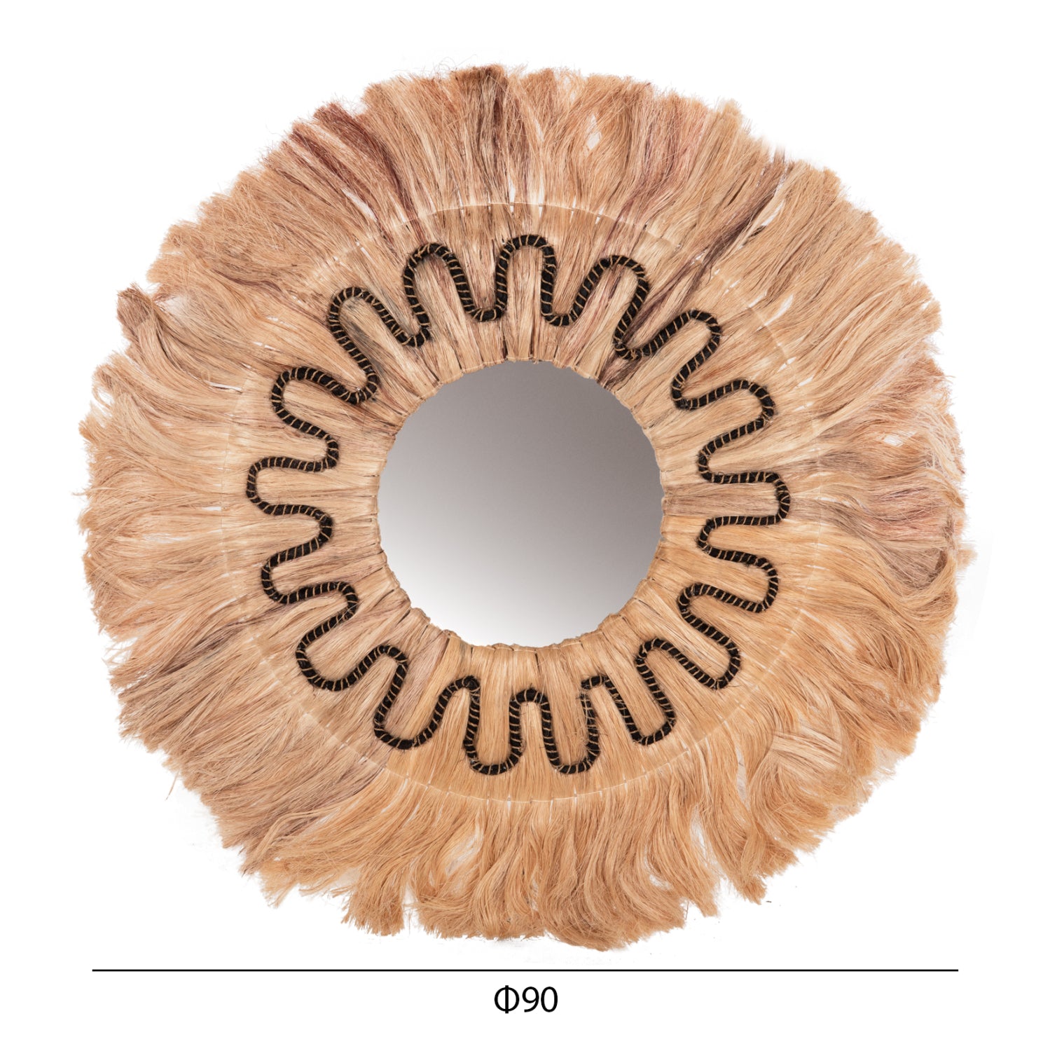 Огледало амбака ф90 -цвят черен-натурал