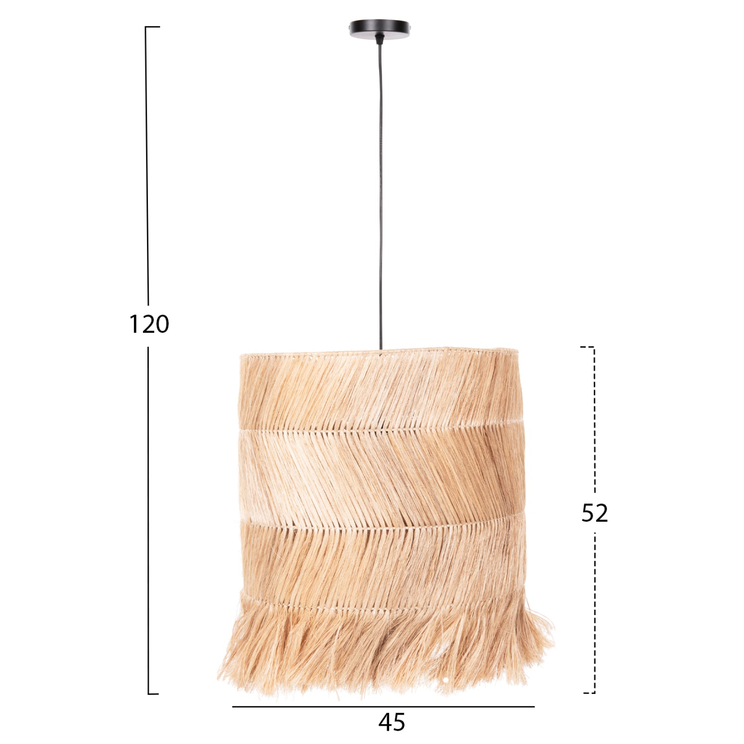 Таванна лампа 7757 естетсвен цвят Φ45x52-120см