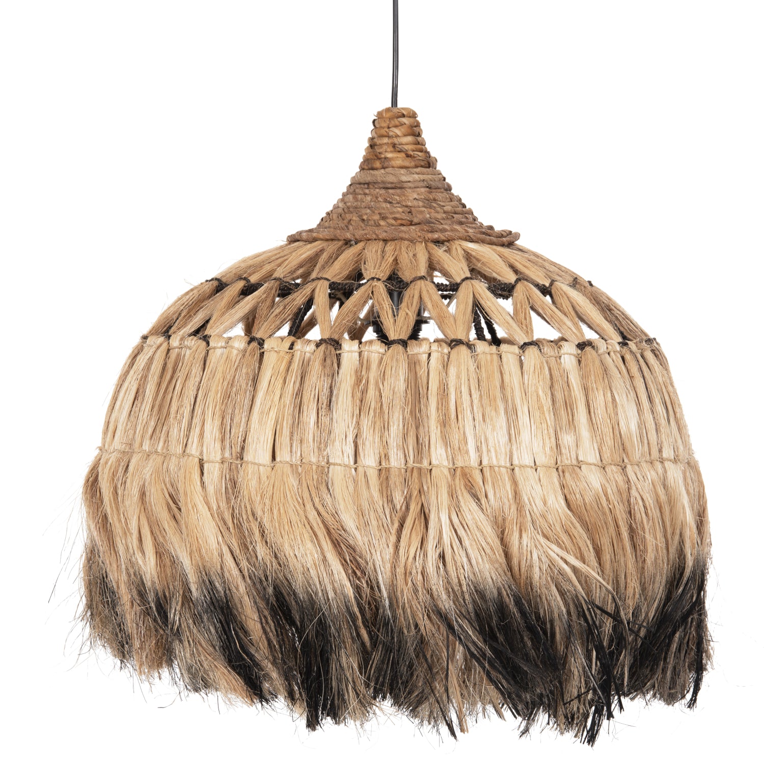 Таванна лампа 7761 естествен-черен цвят Φ52x52-120см