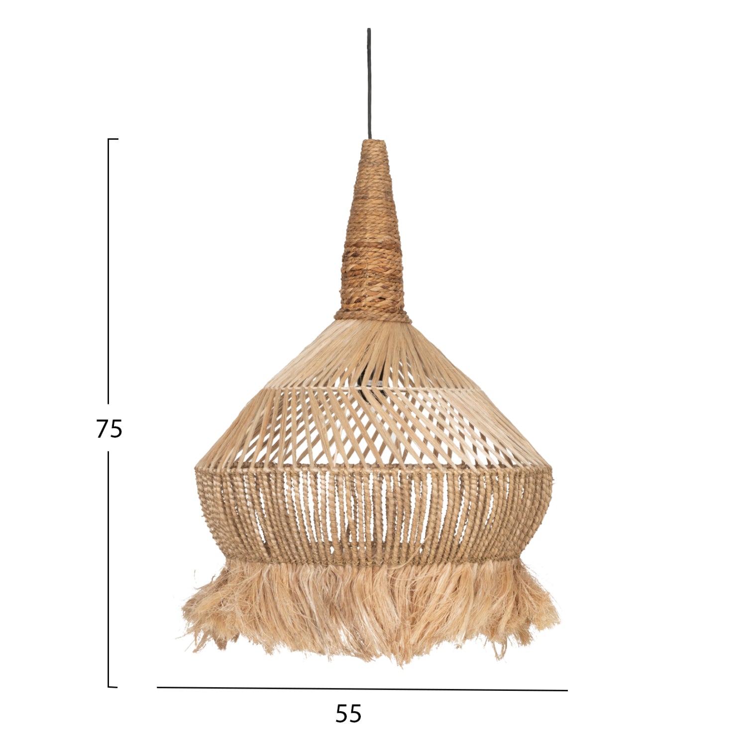 Таванна лампа Абака ф55 -естествен цвят 55x55x75см