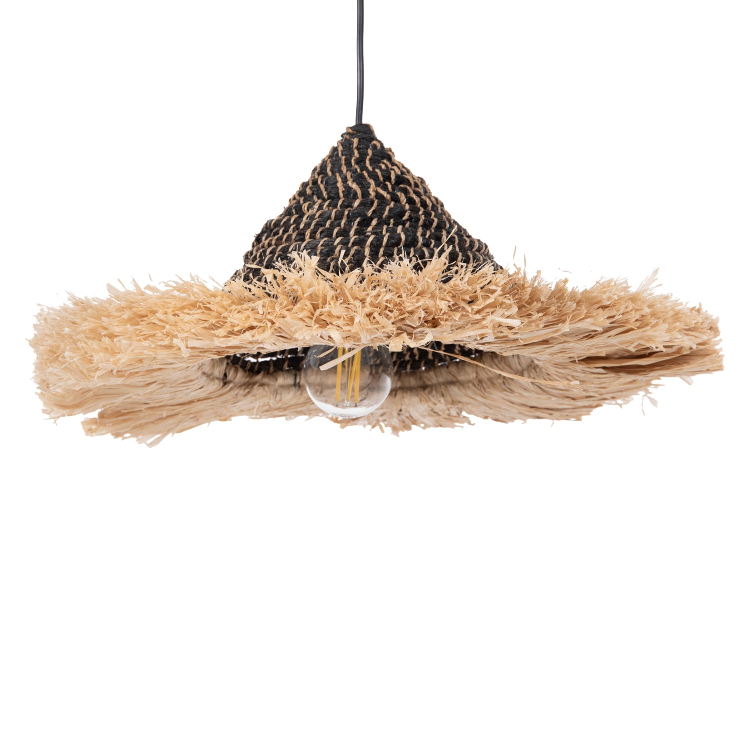 Таванна лампа 7789 естествен-черен цвят 50x50x20см