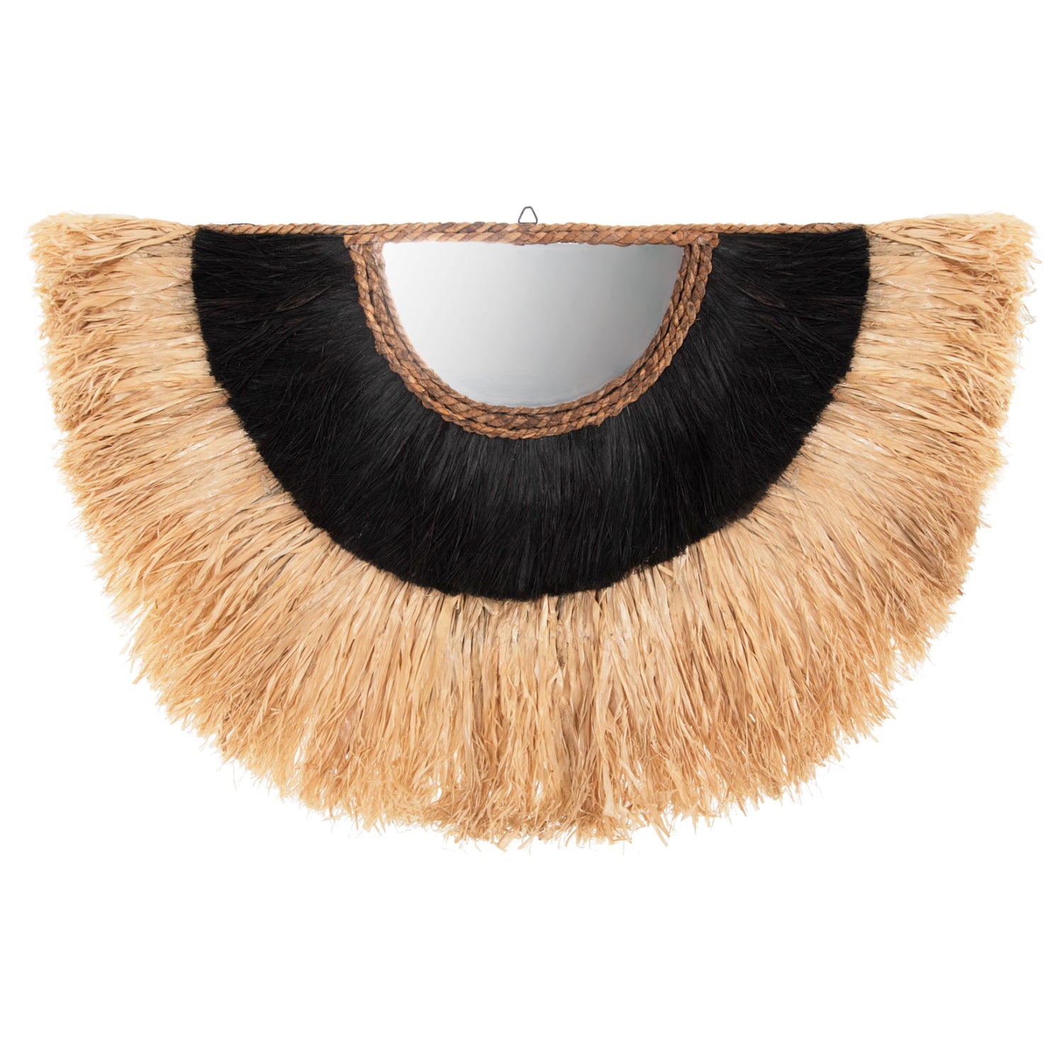 Огледало със сизал и абака натурал 85x3x50см