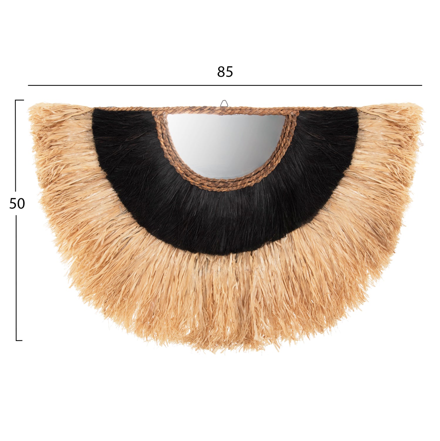 Огледало със сизал и абака натурал 85x3x50см