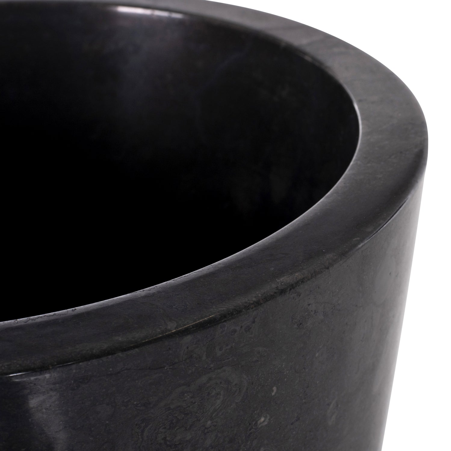 Мивка мраморна конусна цвят черен-сив Φ40x90см