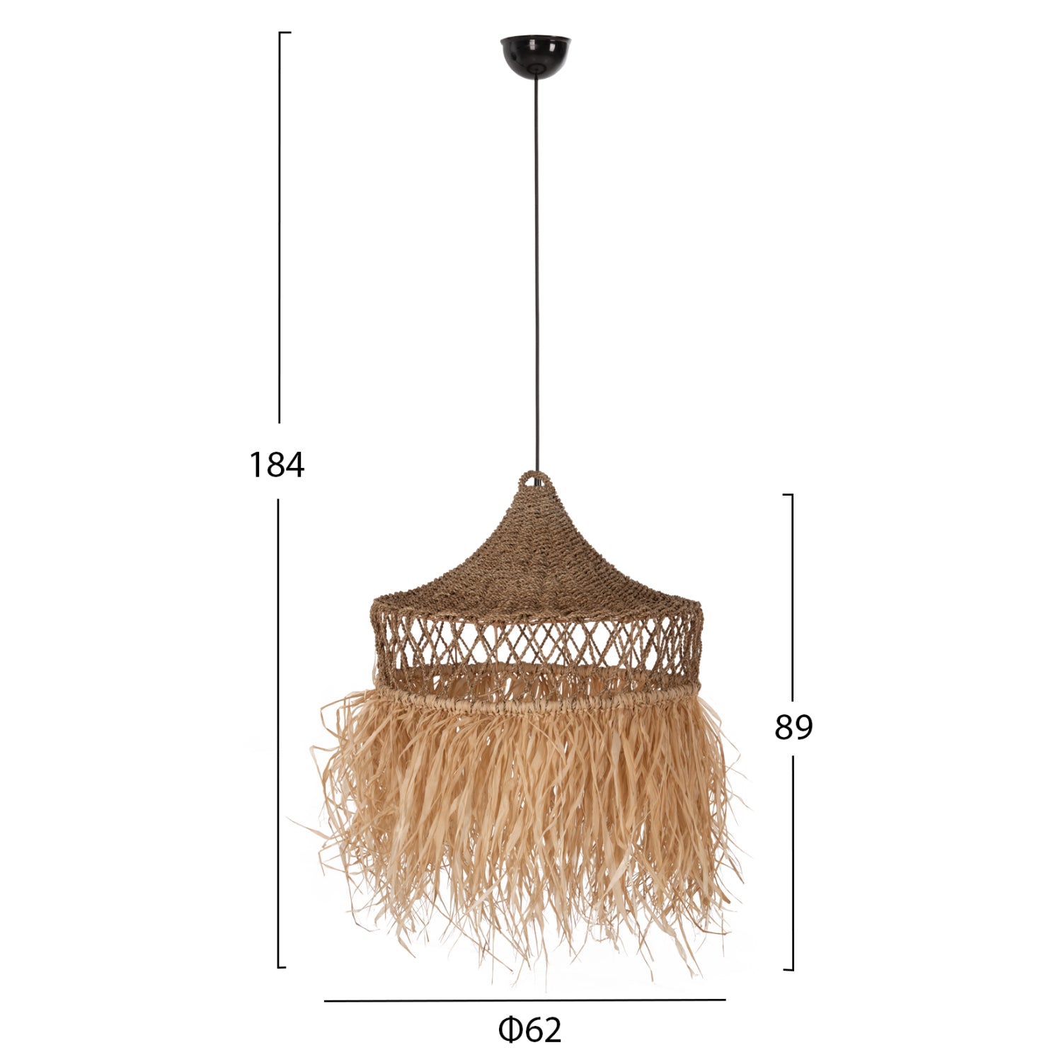 Таванна лампа 7820 естествен цвят Ф62x42см