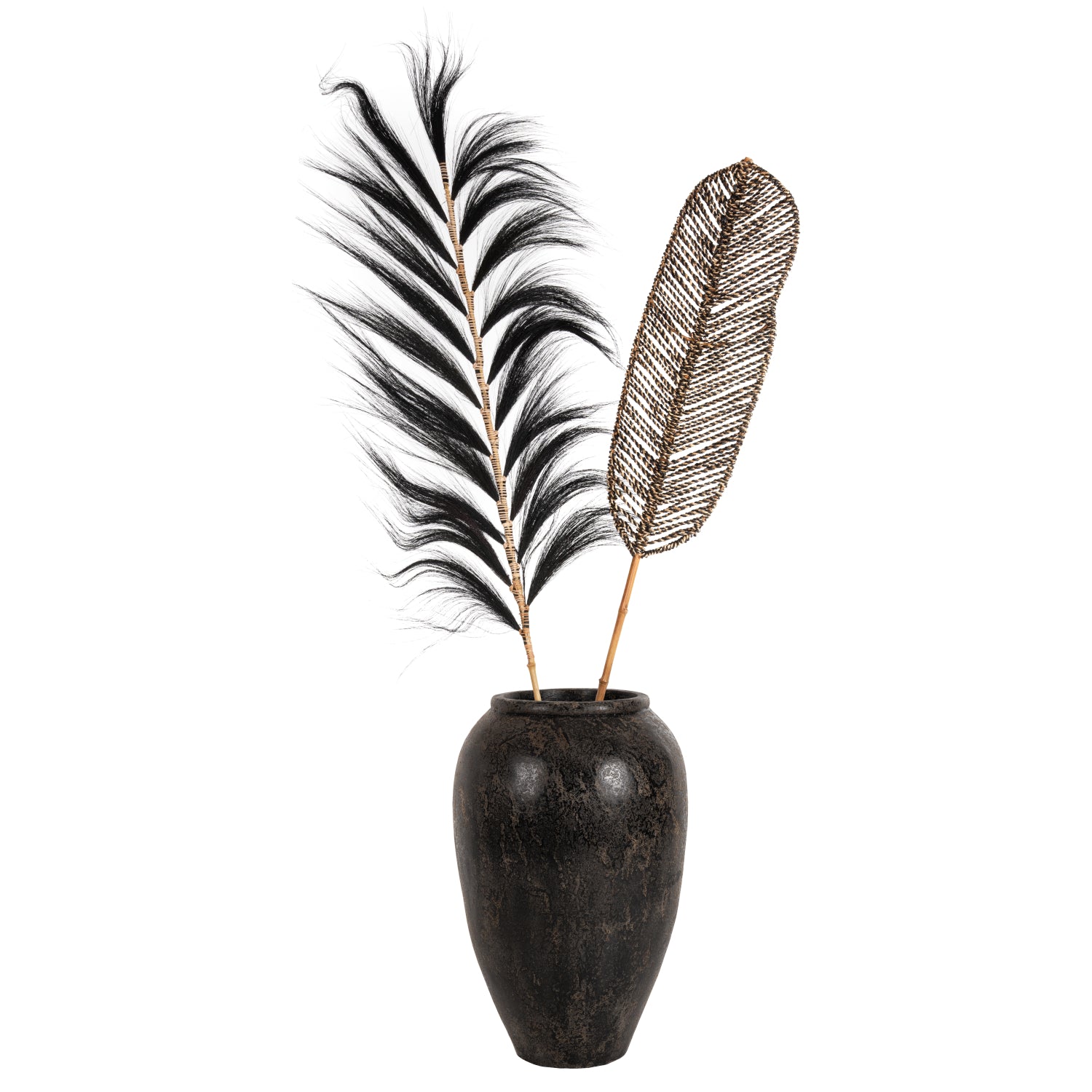 Декорация захарна тръстика натурал/черен цвят 80x225x2 см.